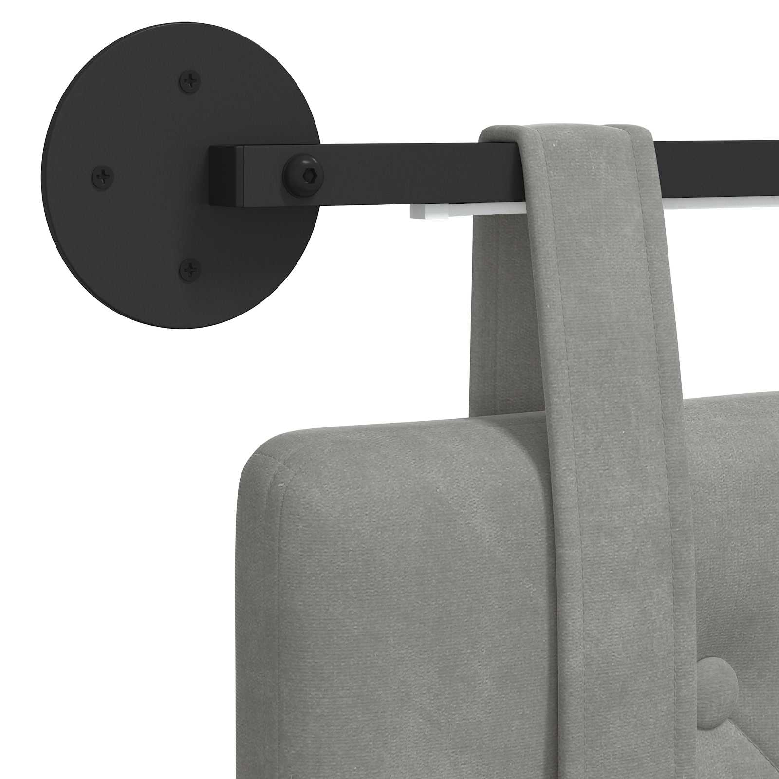 Tête de lit suspendue Avec lumière LED Gris clair Velours - XIOS