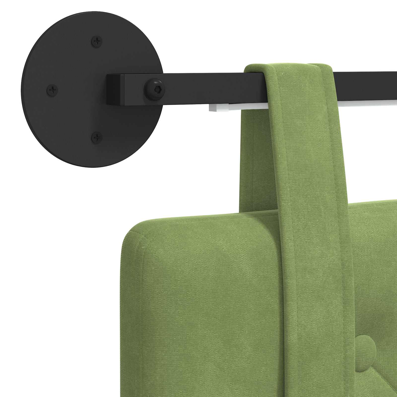 Tête de lit suspendue Avec lumière LED Vert clair Velours - XIOS