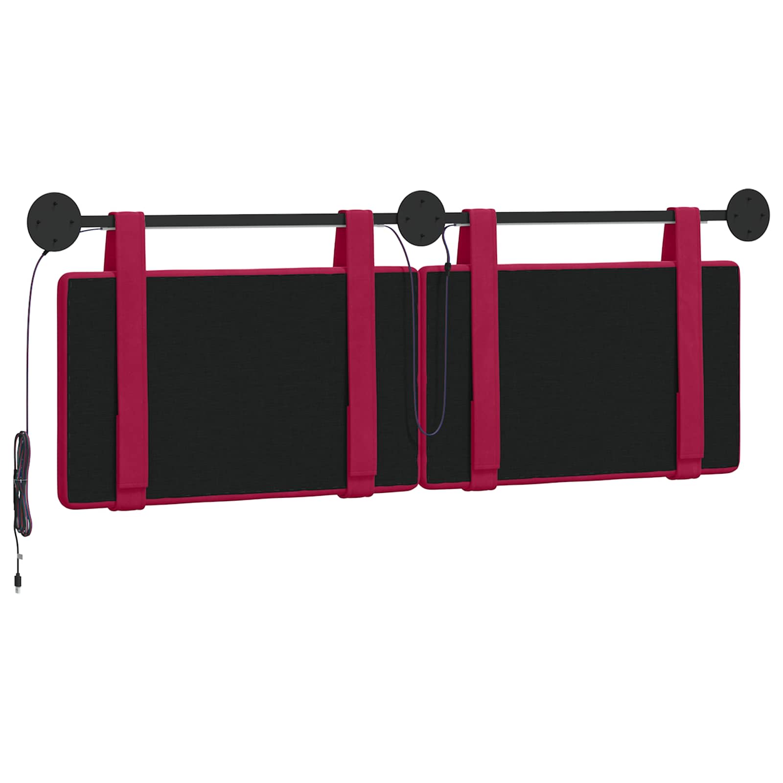 Tête de lit suspendue Avec lumière LED Bordeaux Velours - XIOS