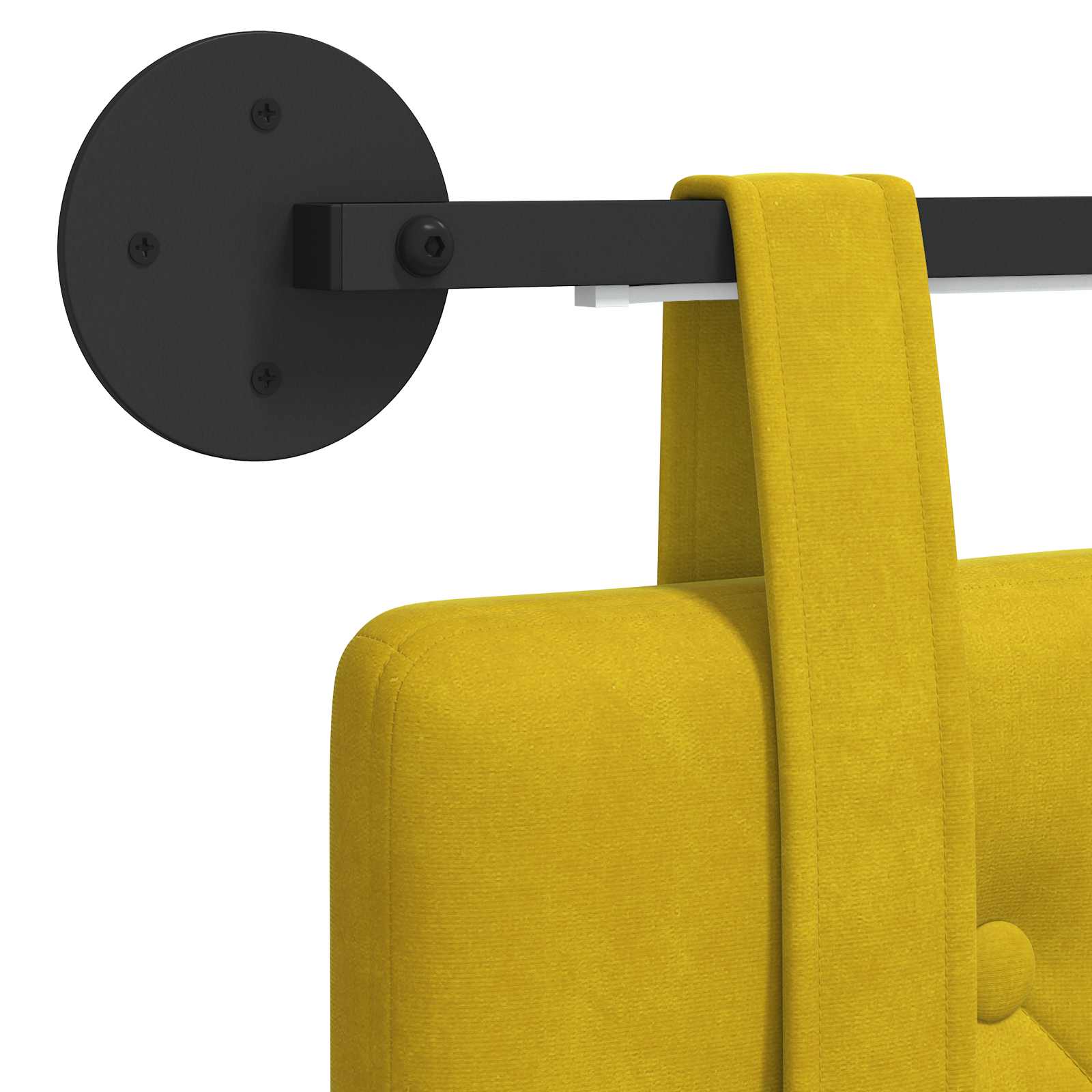 Tête de lit suspendue Avec lumière LED Jaune Velours - XIOS