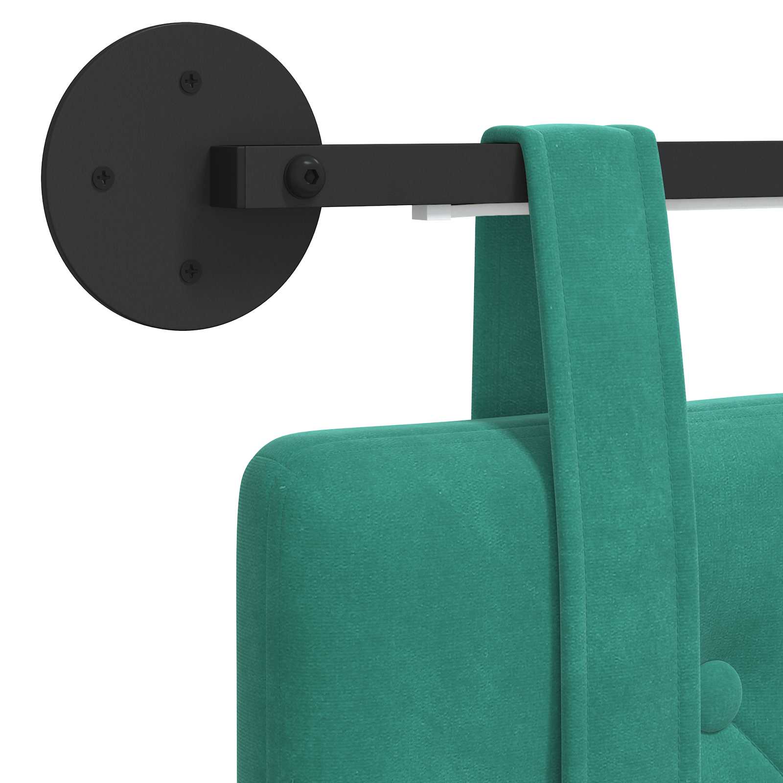 Tête de lit suspendue Avec lumière LED Turquoise Velours - XIOS