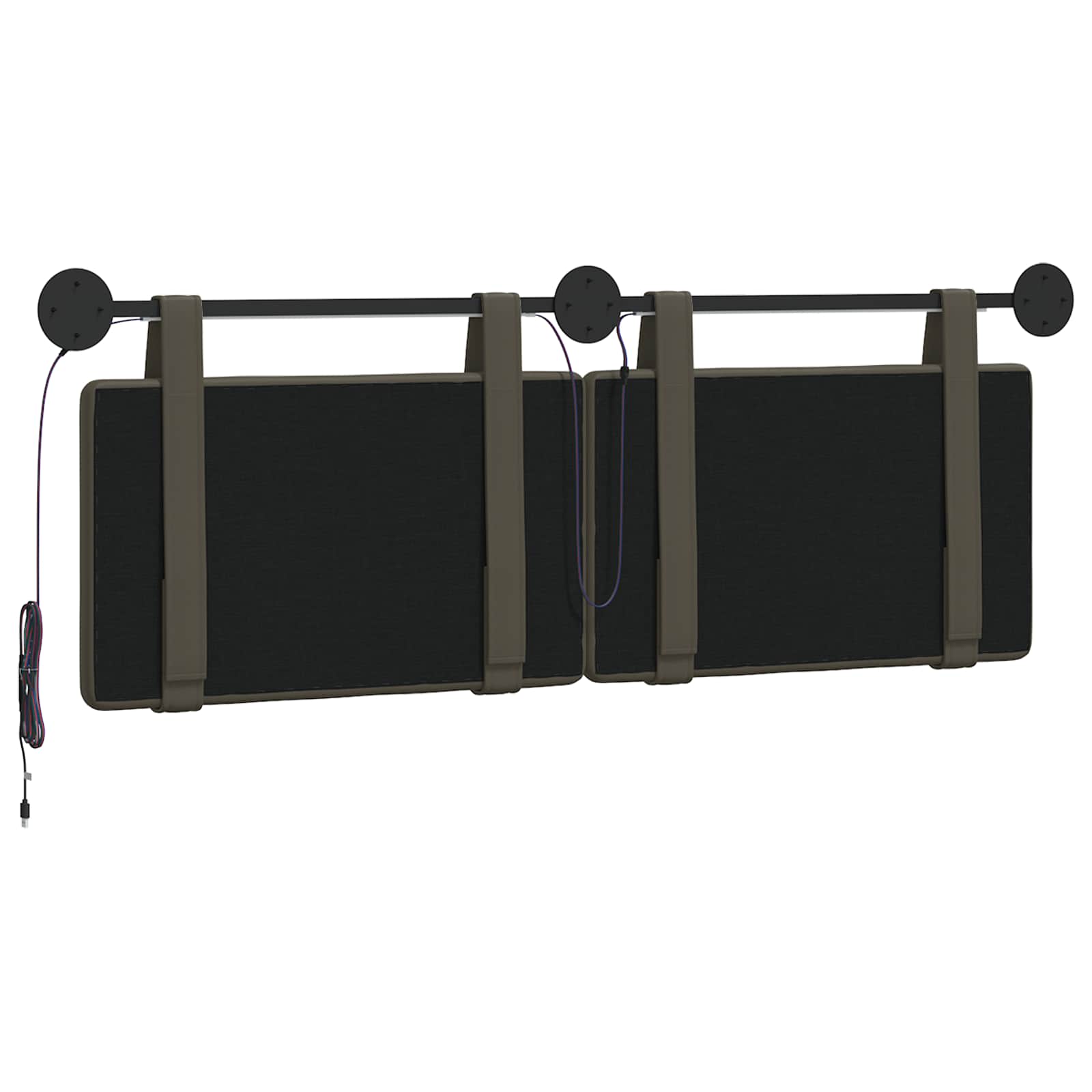 Tête de lit suspendue Avec lumière LED Gris Simili cuir - XIOS