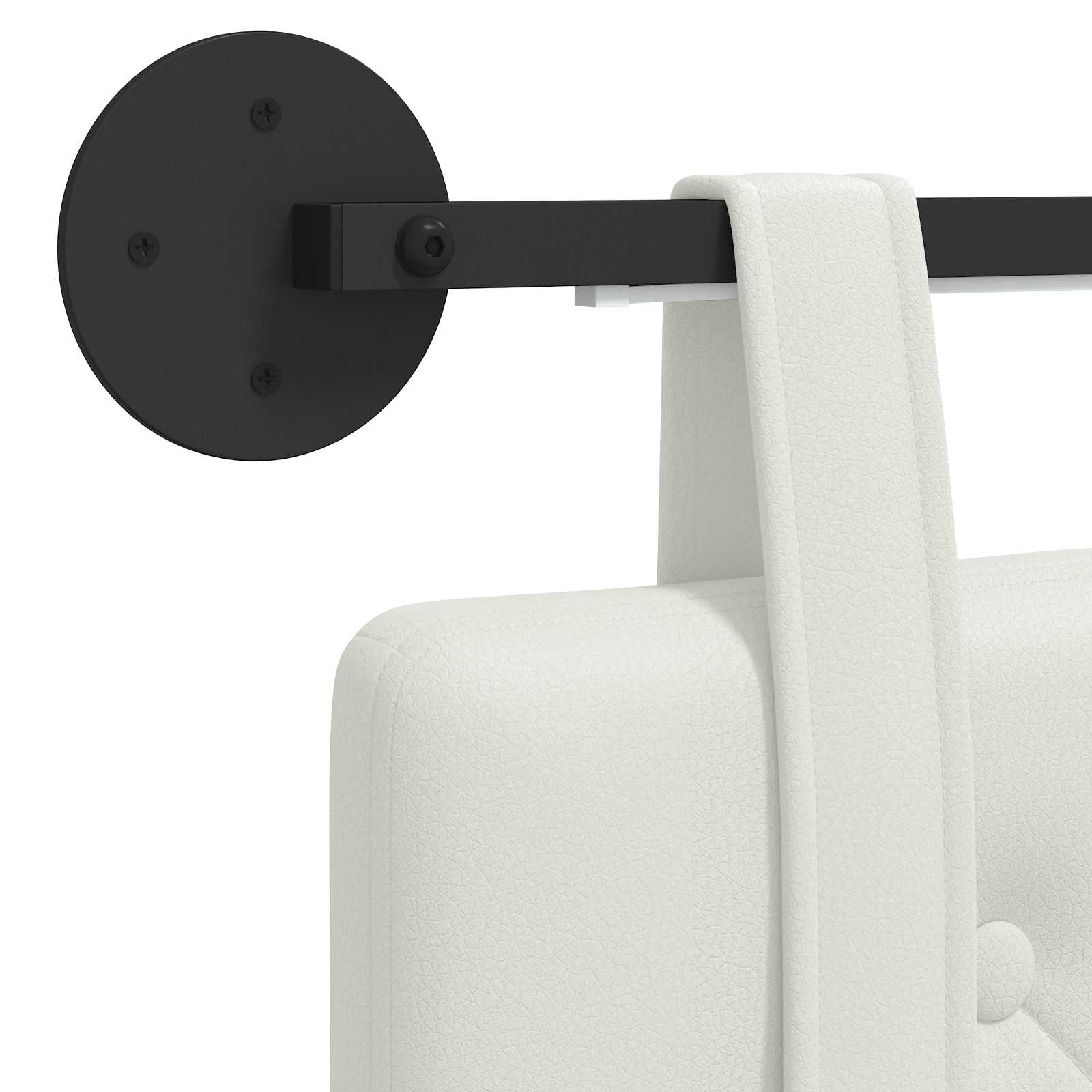 Tête de lit suspendue Avec lumière LED Blanc Simili cuir - XIOS