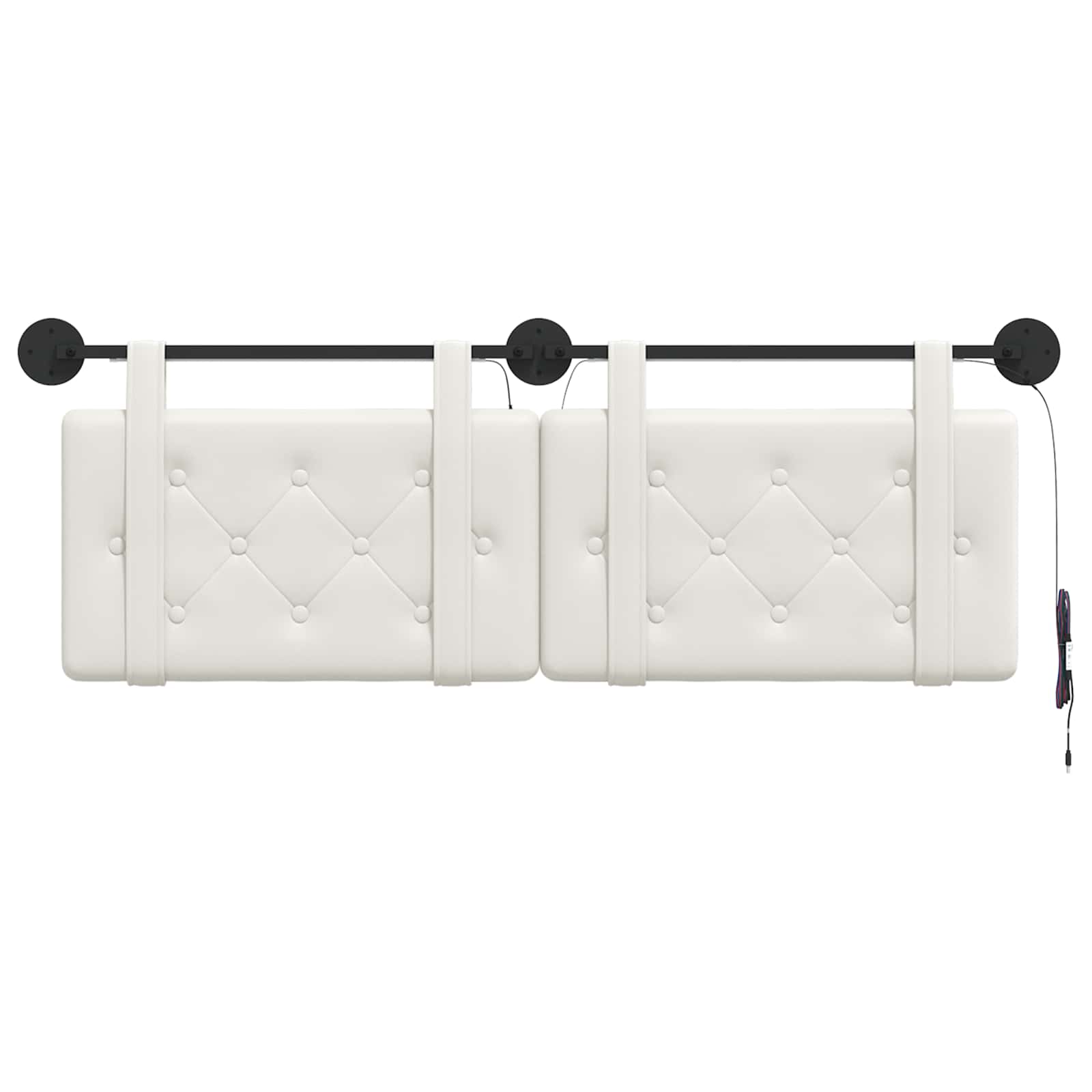 Tête de lit suspendue Avec lumière LED Blanc Simili cuir - XIOS