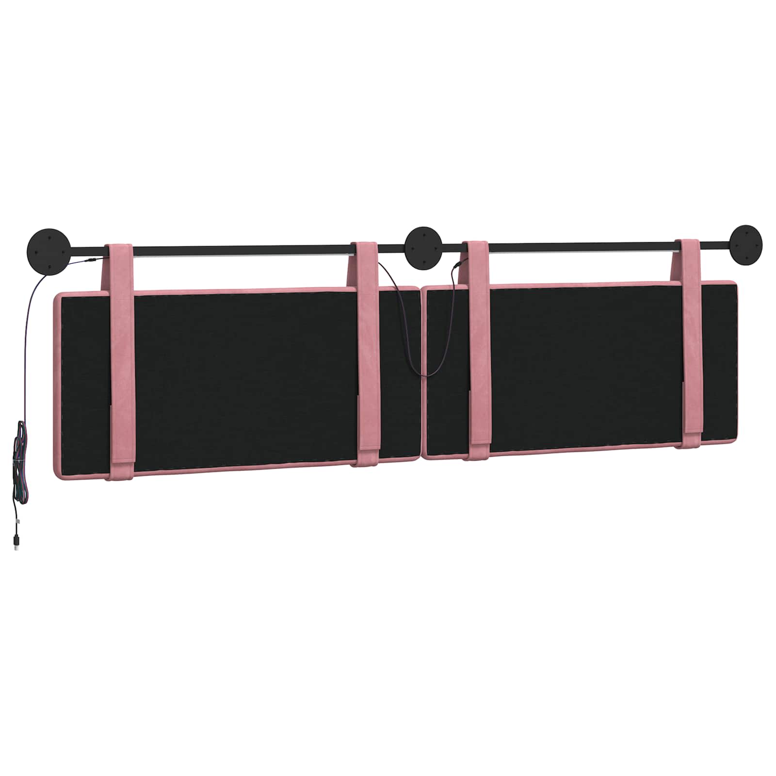 Tête de lit suspendue Avec lumière LED Rose Velours - XIOS