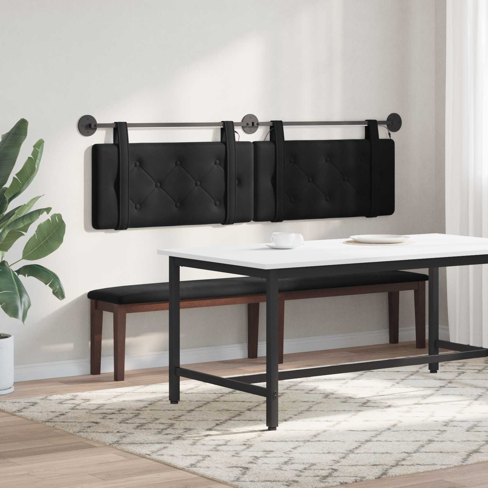Tête de lit suspendue Avec lumière LED Noir Velours - XIOS