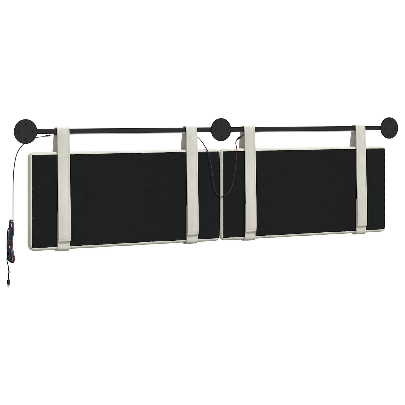 Tête de lit suspendue Avec lumière LED Crème Velours - XIOS