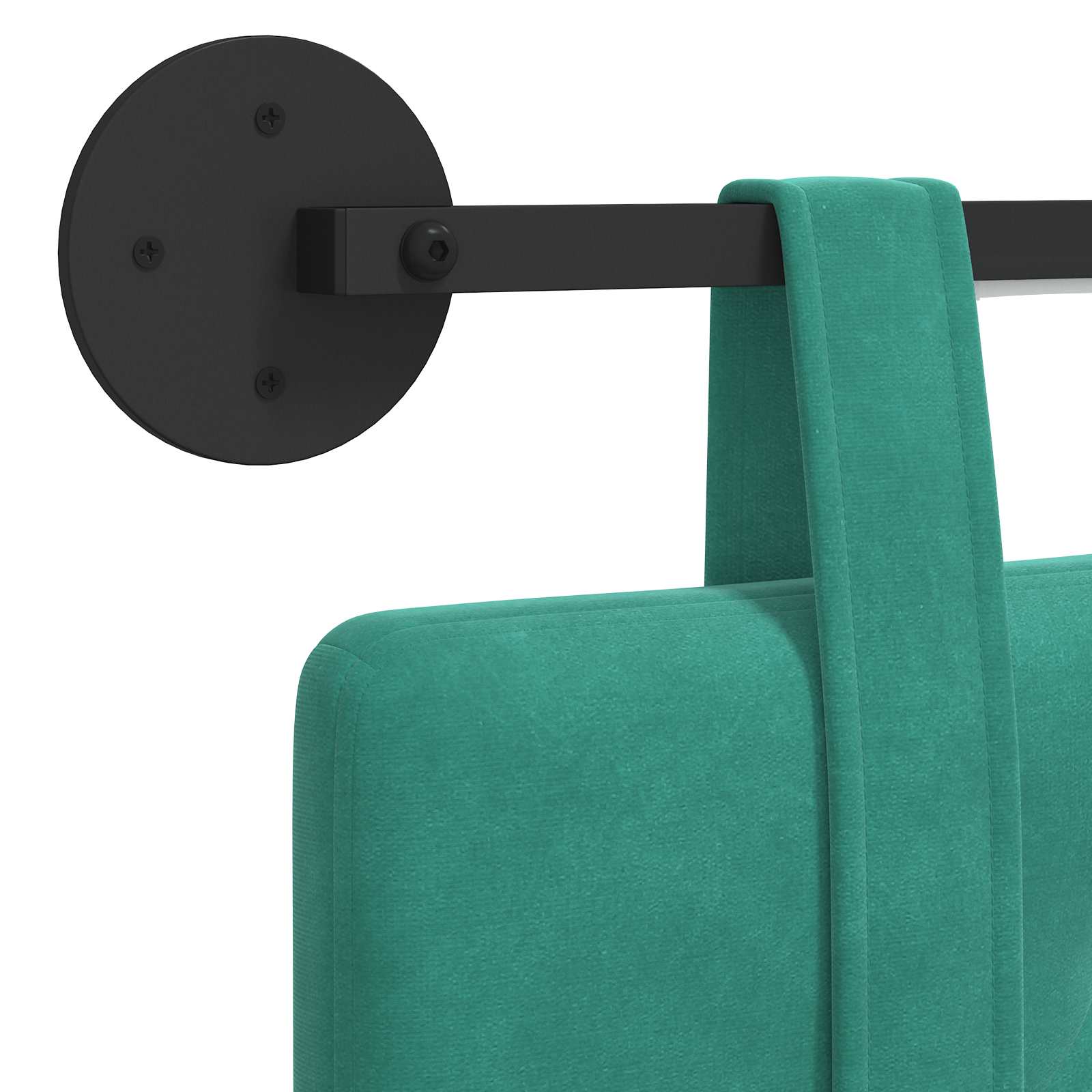 Tête de lit suspendue Avec lumière LED Turquoise Velours - XIOS