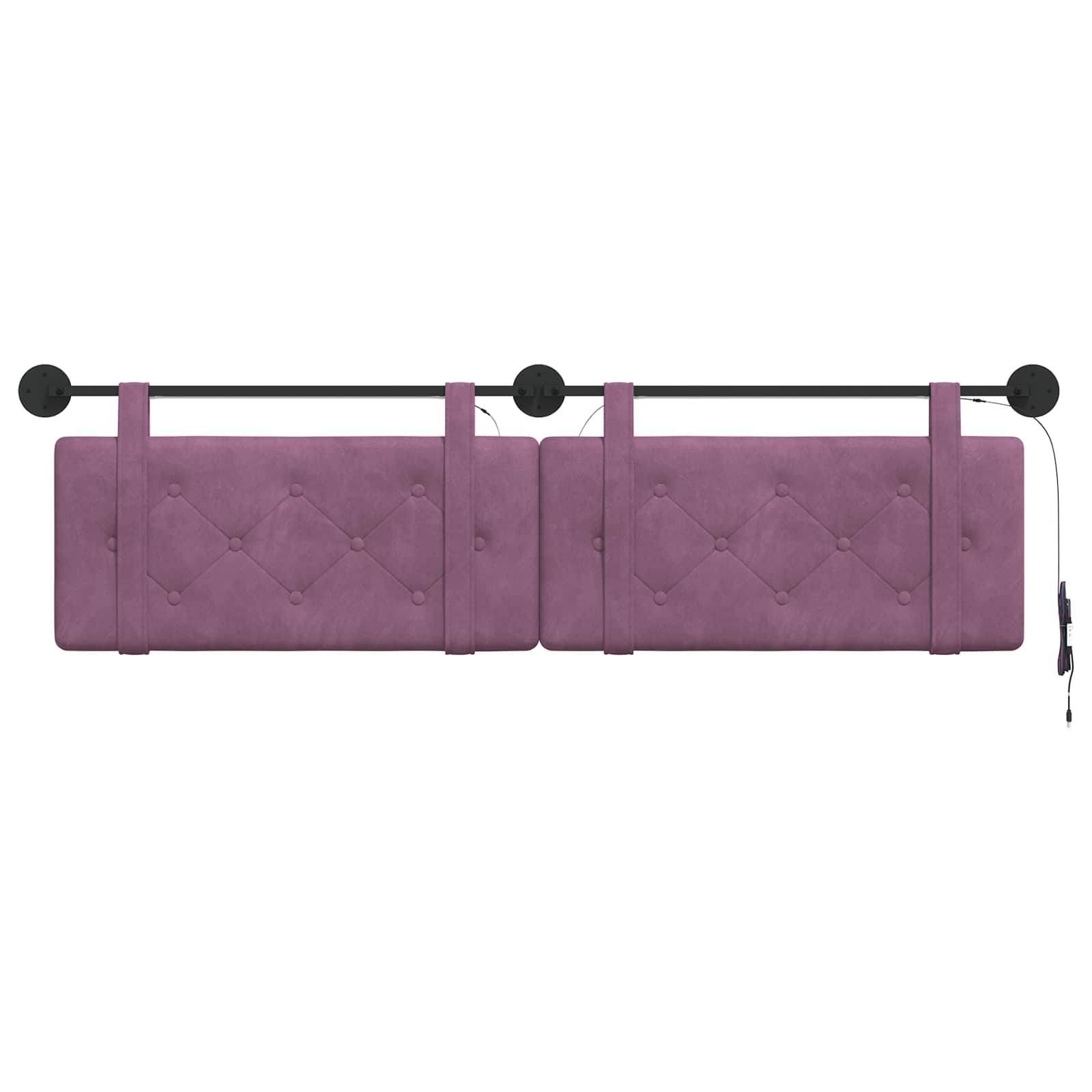 Tête de lit suspendue Avec lumière LED Pourpre Velours - XIOS
