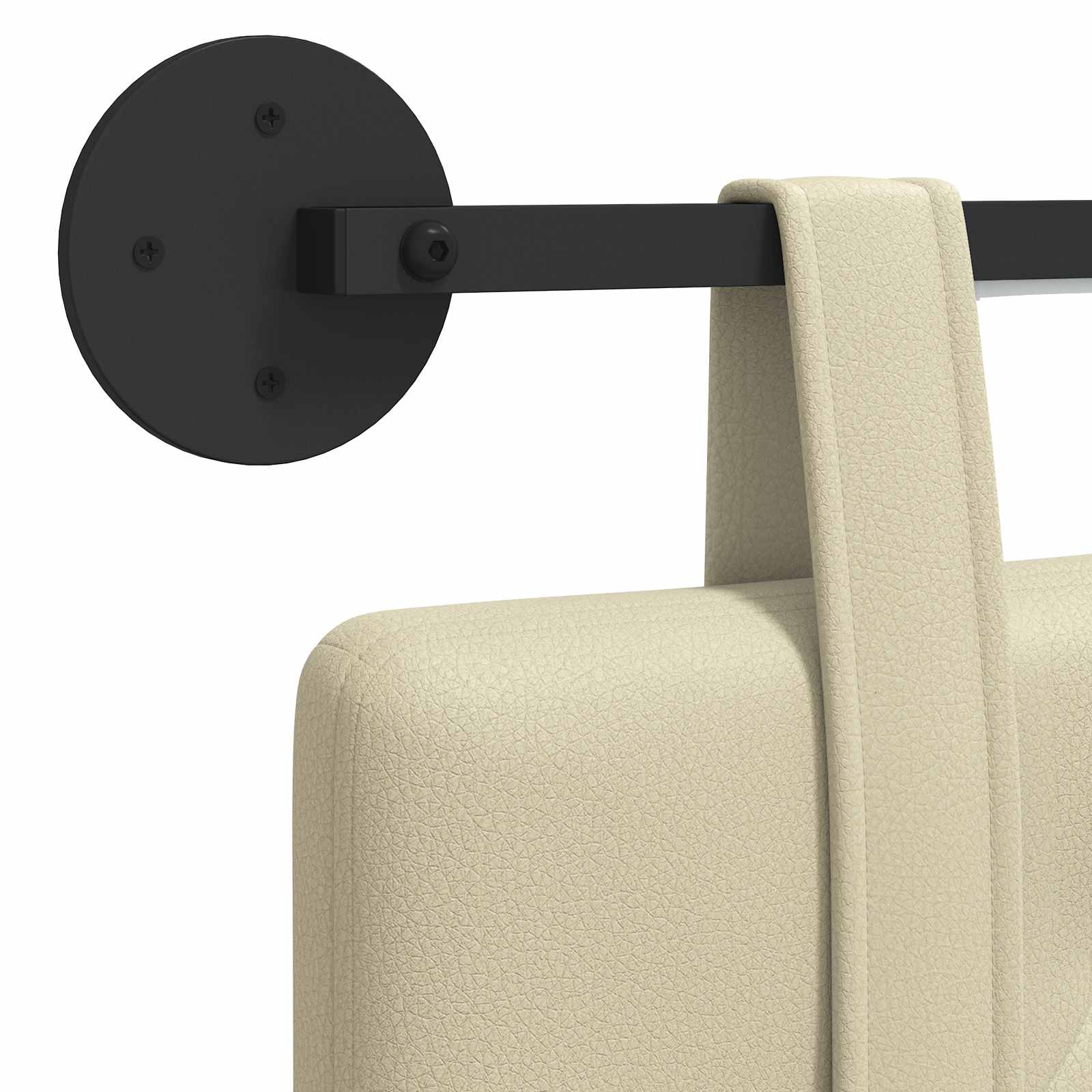 Tête de lit suspendue Avec lumière LED Crème Simili cuir - XIOS