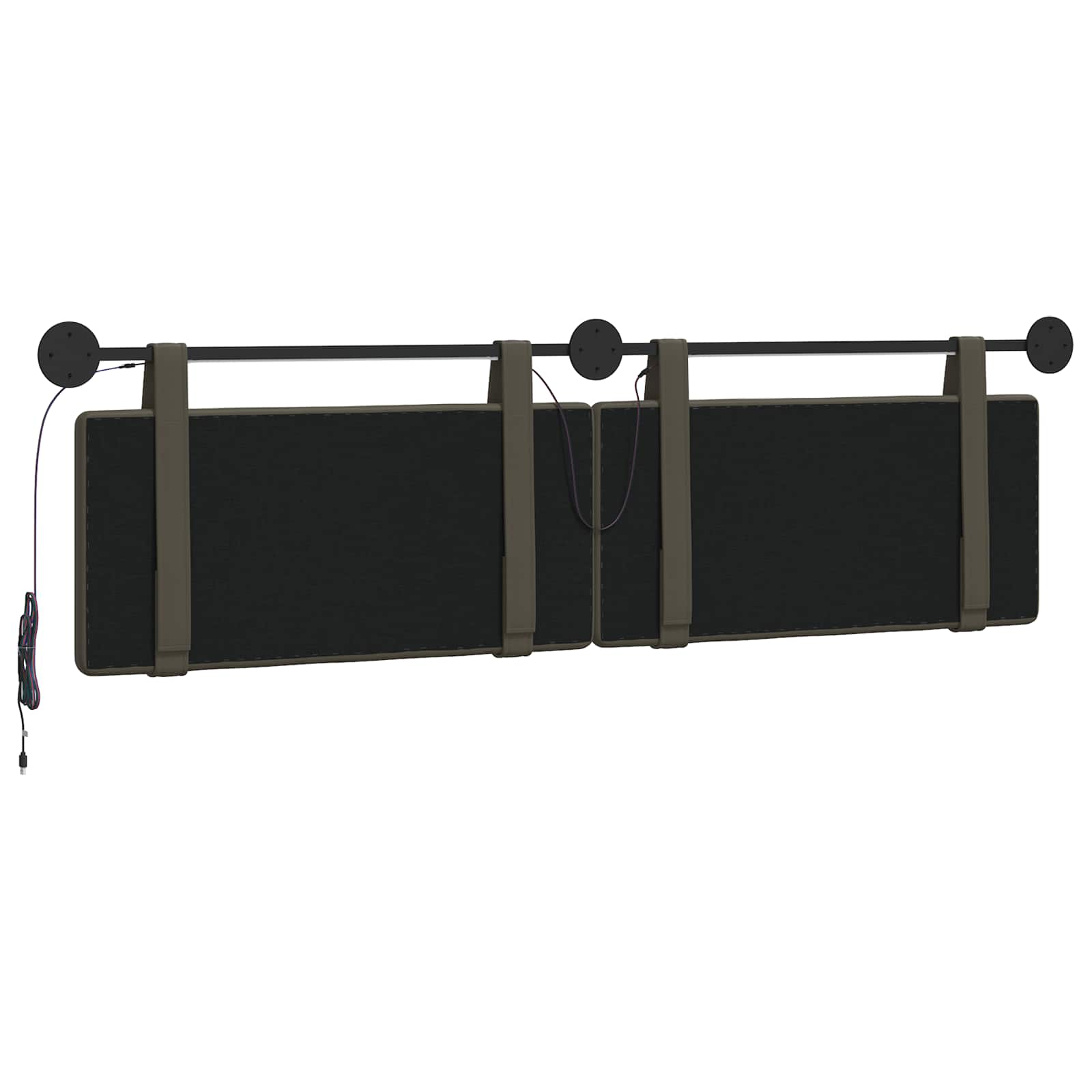 Tête de lit suspendue Avec lumière LED Gris Simili cuir - XIOS