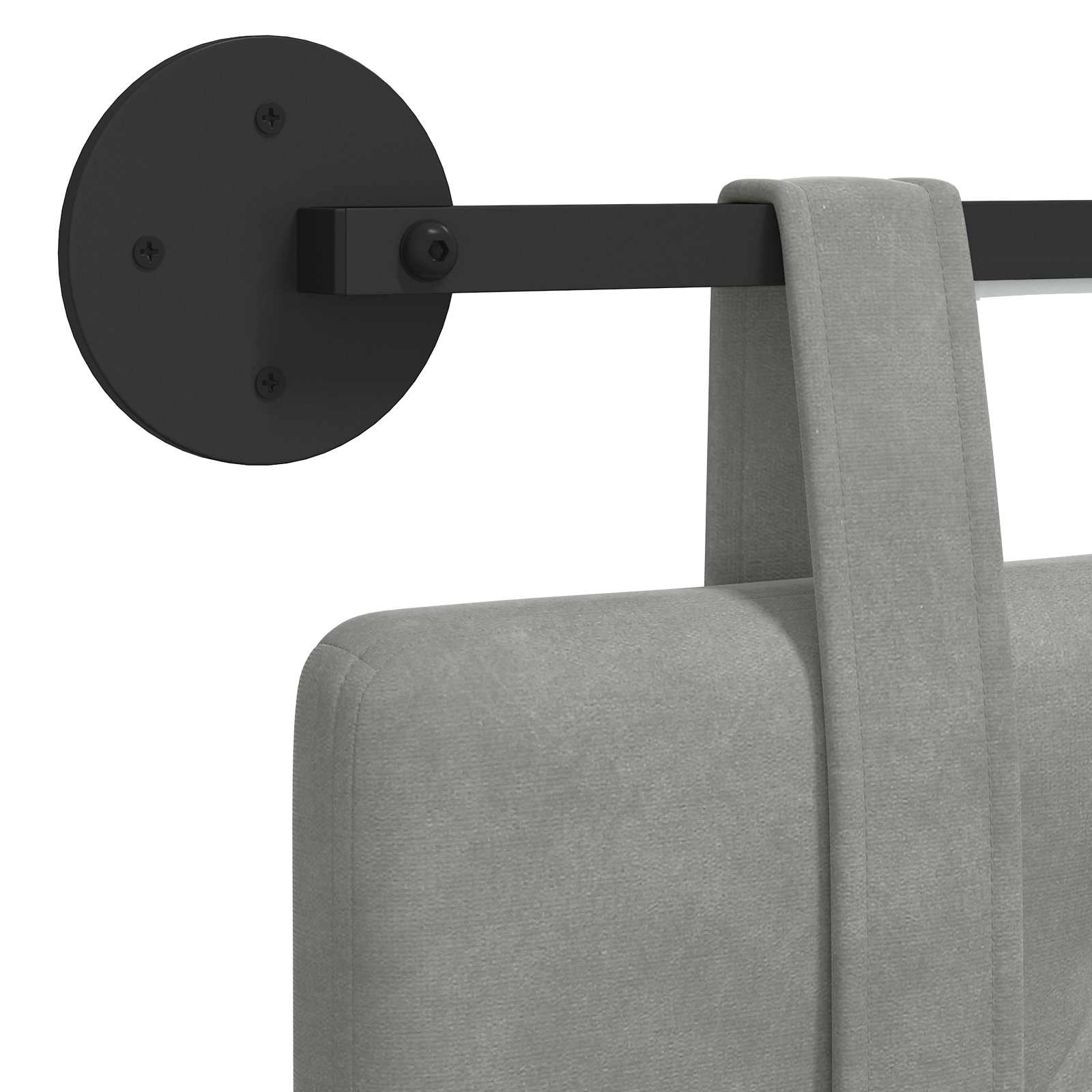 Tête de lit suspendue Avec lumière LED Gris clair Velours - XIOS
