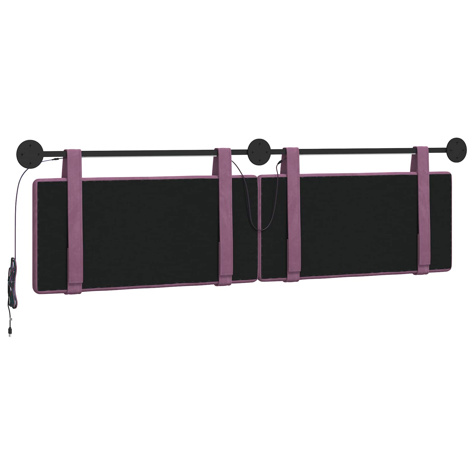 Tête de lit suspendue Avec lumière LED Pourpre Velours - XIOS