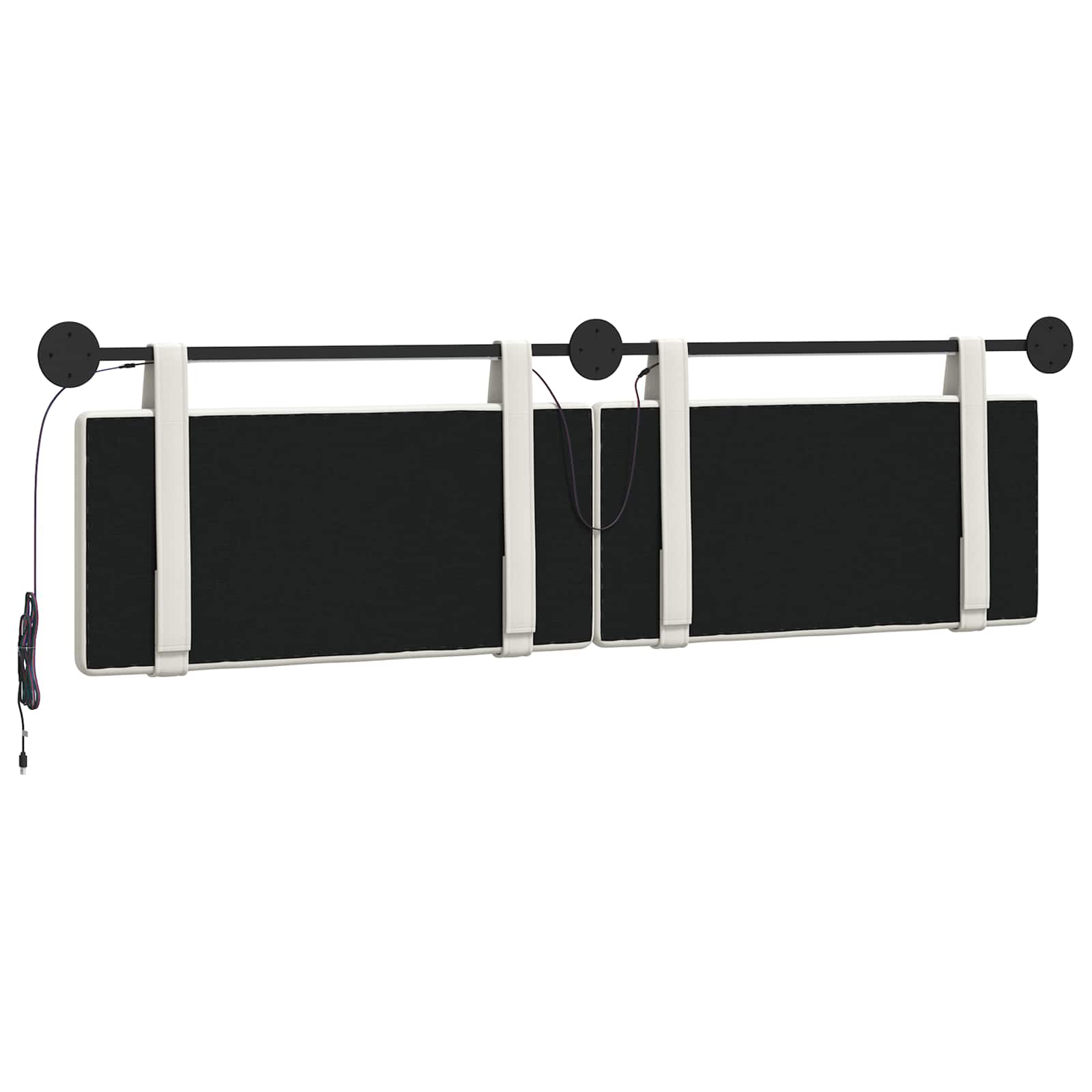 Tête de lit suspendue Avec lumière LED Blanc Simili cuir - XIOS