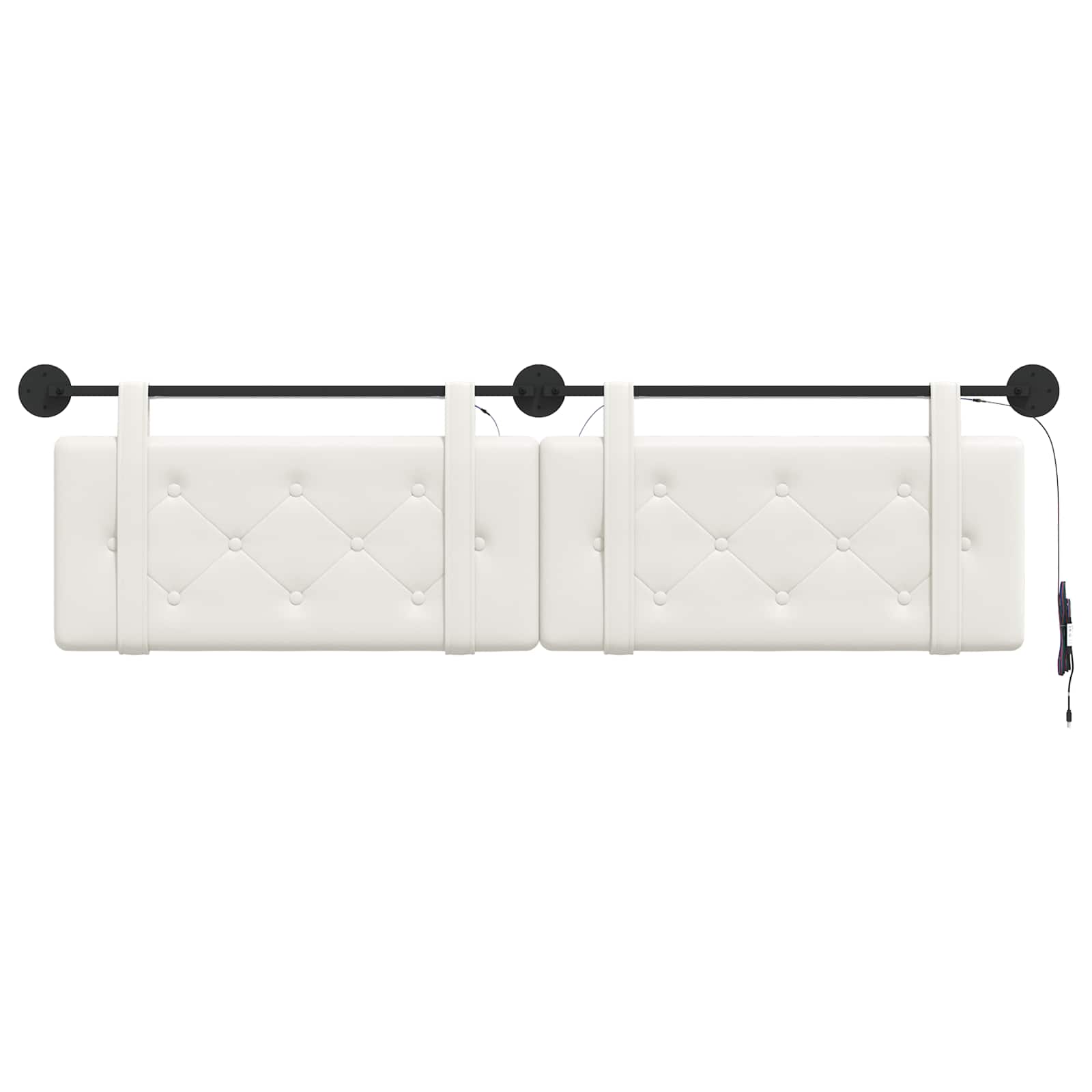 Tête de lit suspendue Avec lumière LED Blanc Simili cuir - XIOS