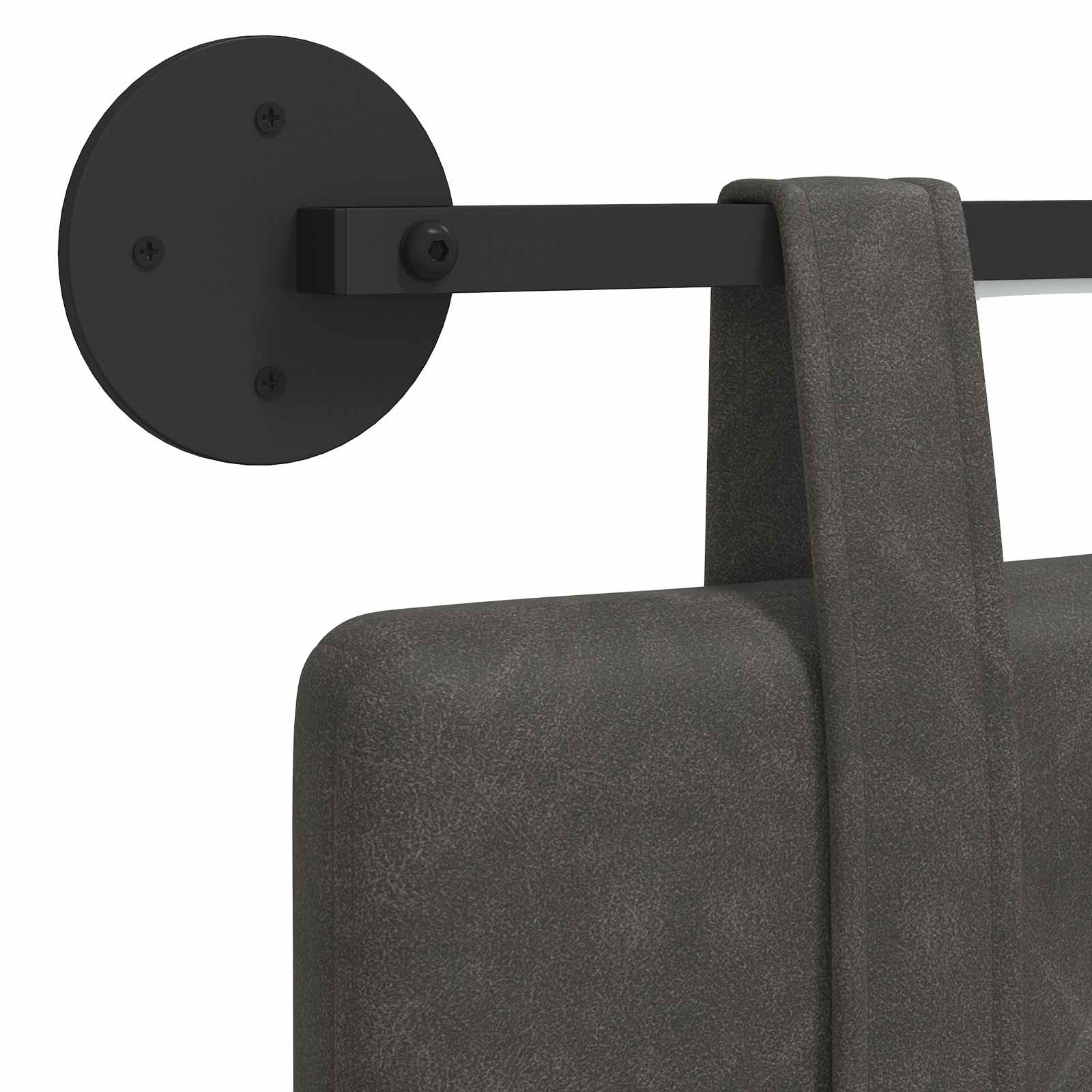 Tête de lit suspendue Avec lumière LED Noir PU antique - XIOS