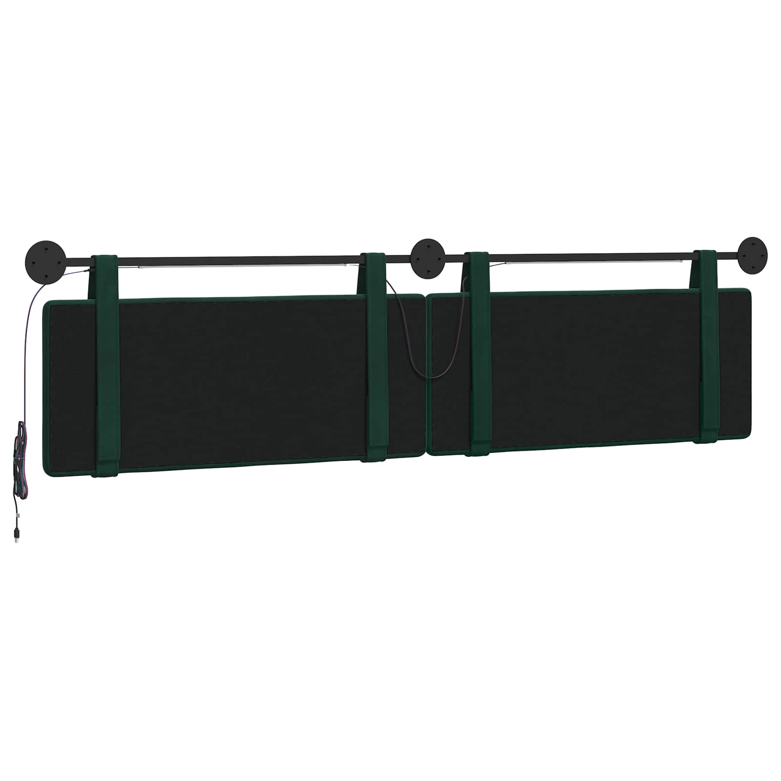 Tête de lit suspendue Avec lumière LED Vert foncé Velours - XIOS
