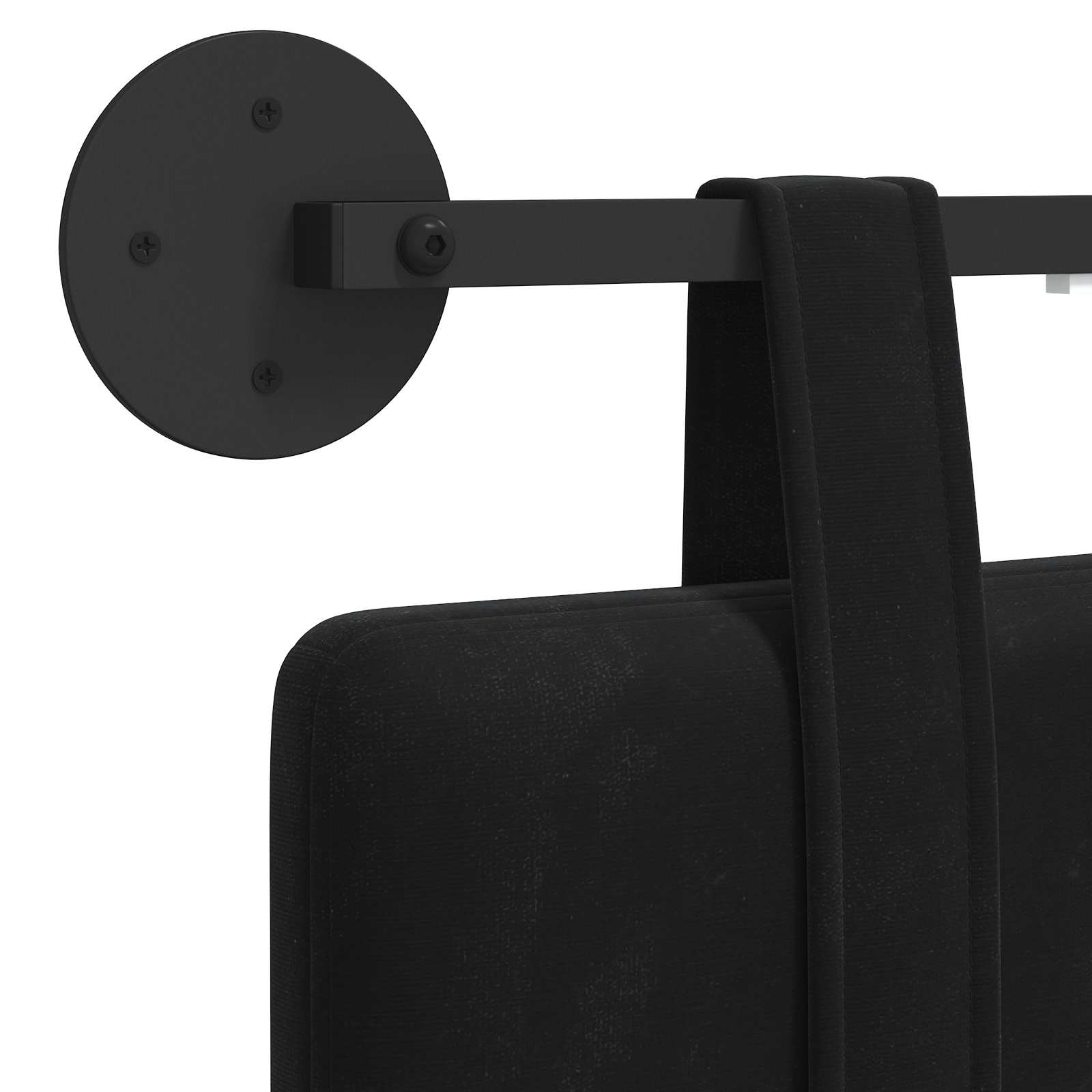 Tête de lit suspendue Avec lumière LED Noir Velours - XIOS