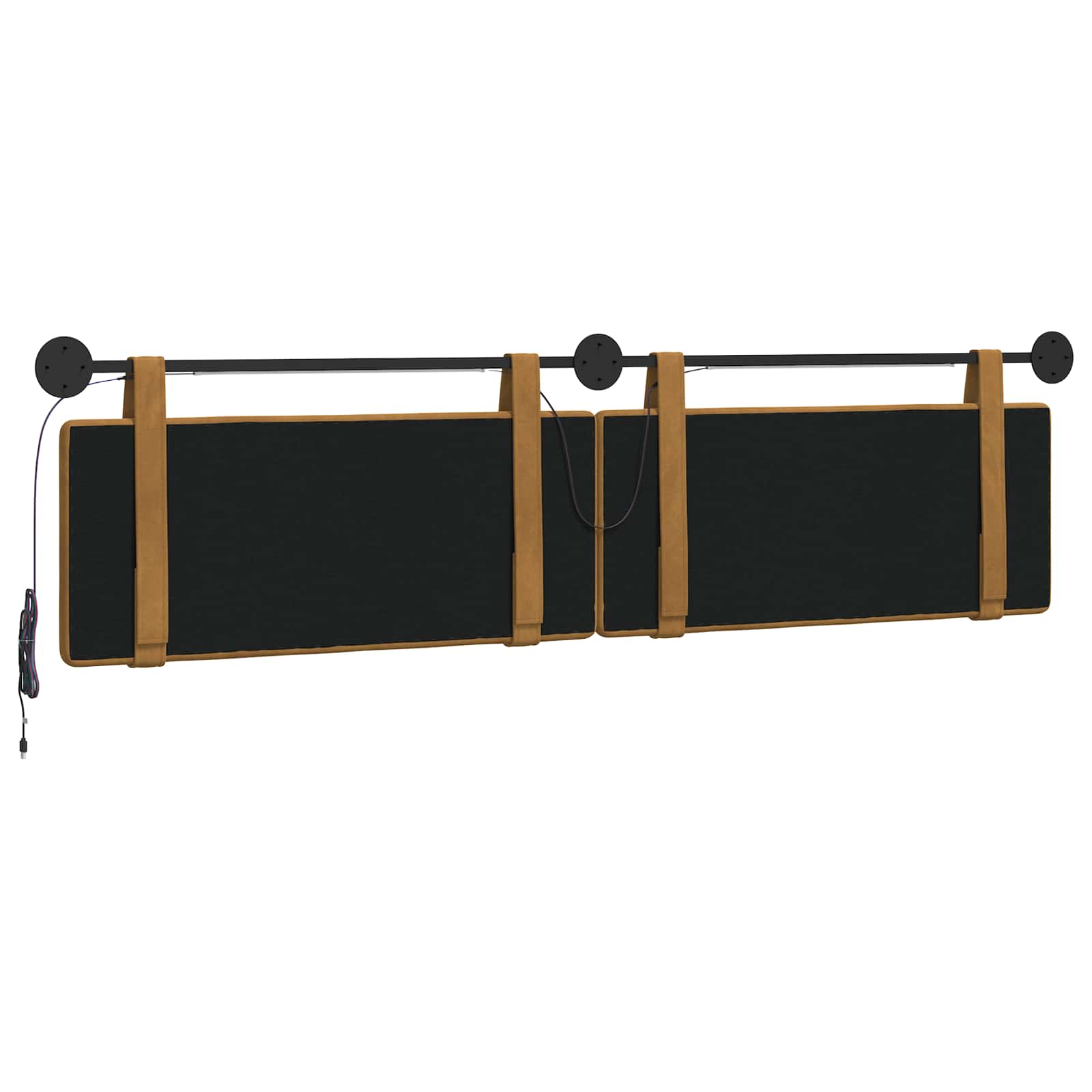 Tête de lit suspendue Avec lumière LED Marron Velours - XIOS
