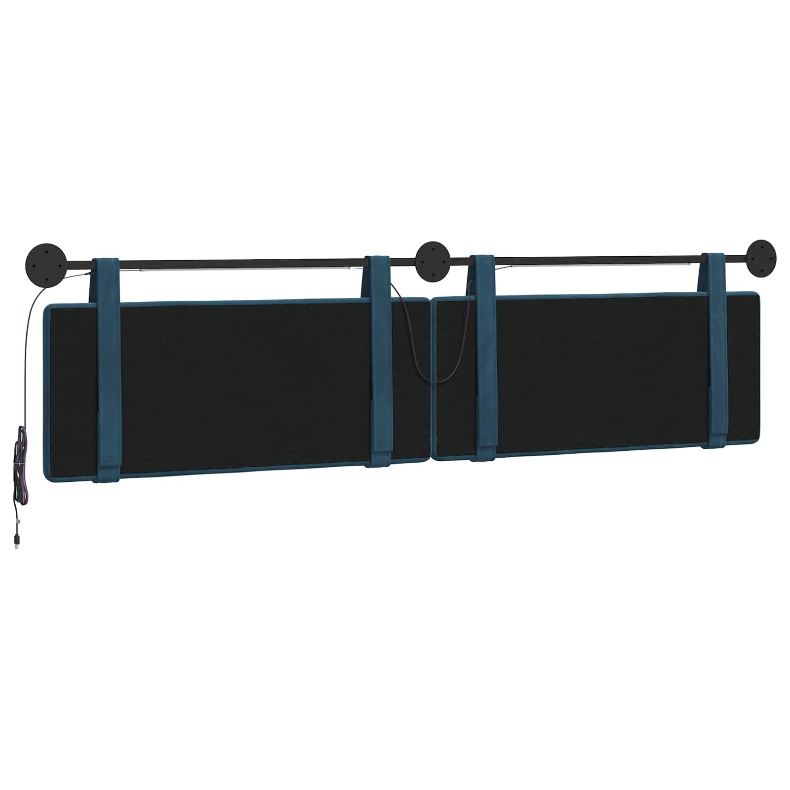 Tête de lit suspendue Avec lumière LED Bleu Velours - XIOS