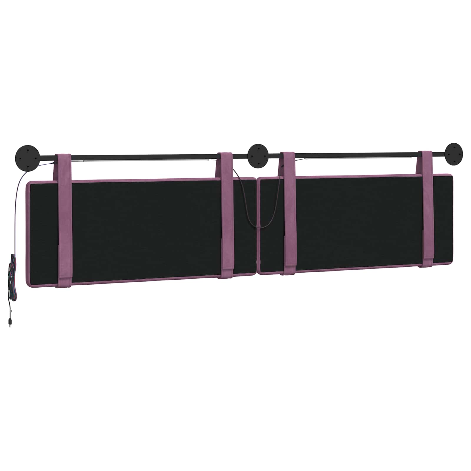 Tête de lit suspendue Avec lumière LED Pourpre Velours - XIOS