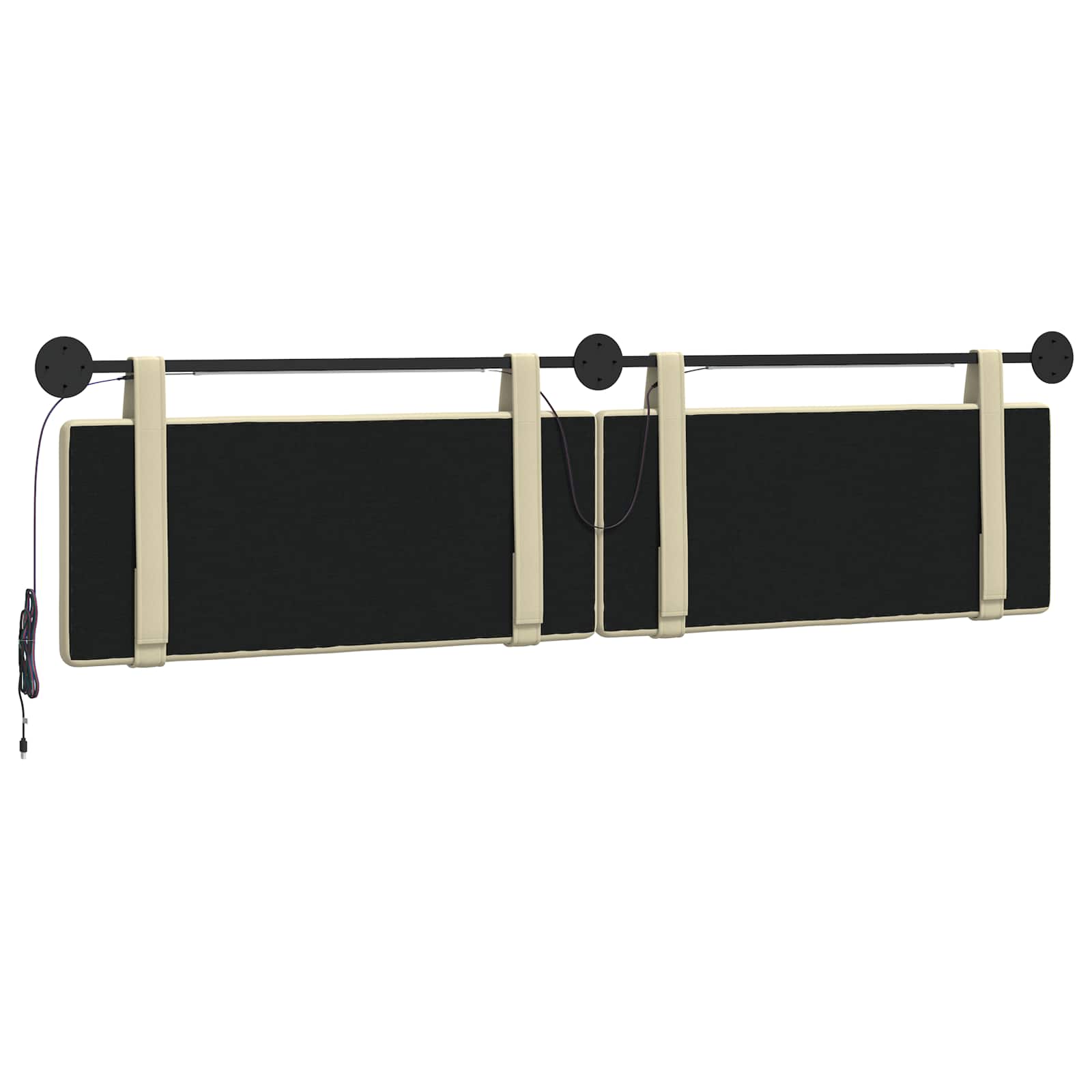 Tête de lit suspendue Avec lumière LED Crème Simili cuir - XIOS