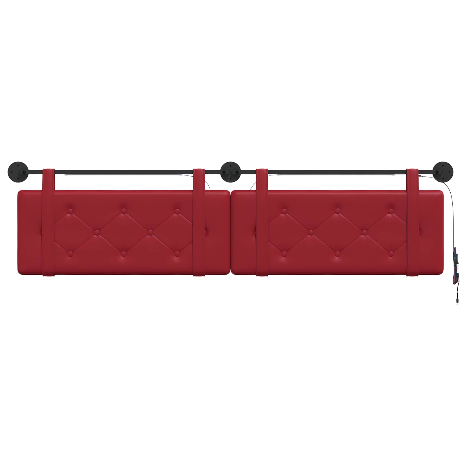 Tête de lit suspendue Avec lumière LED Bordeaux Simili cuir - XIOS