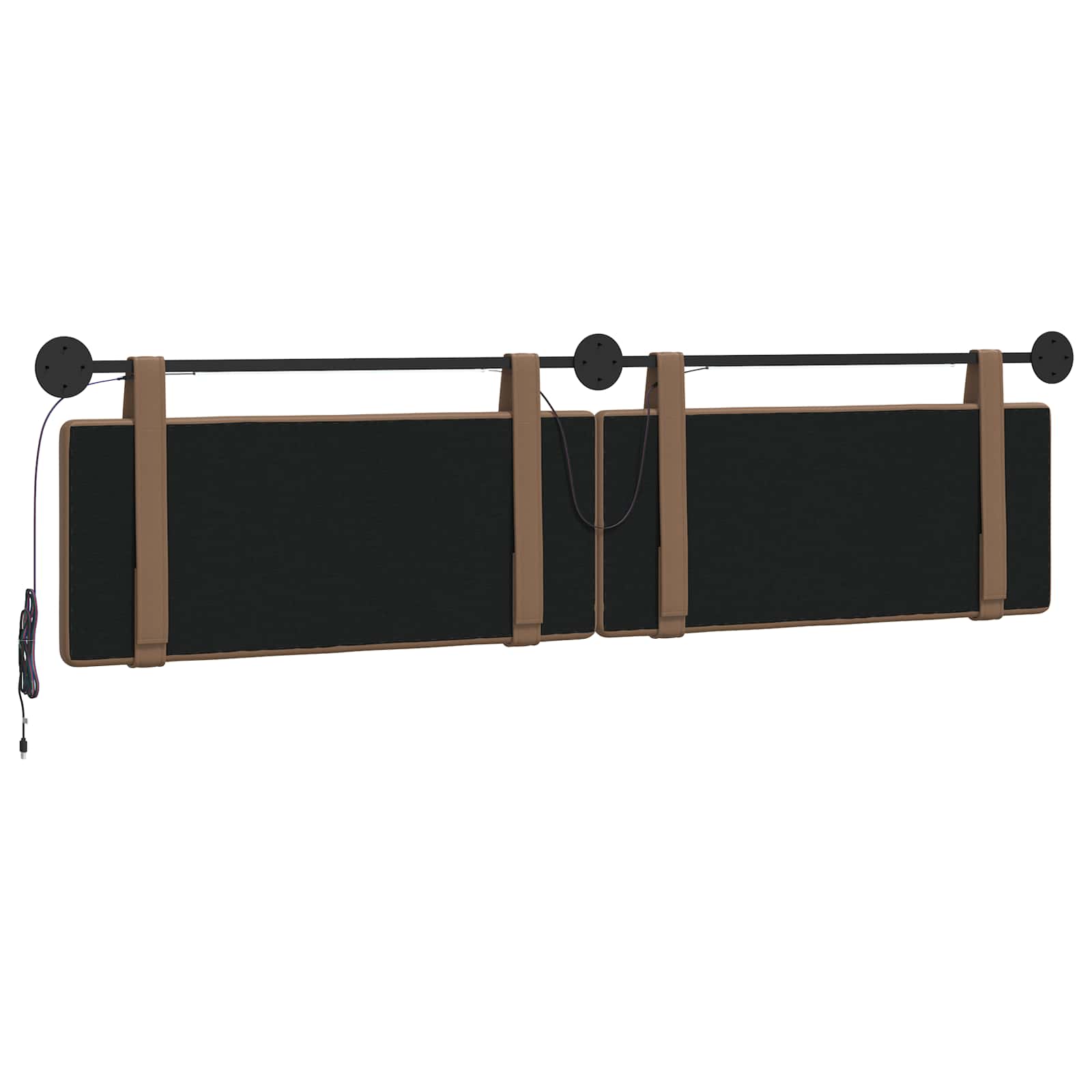 Tête de lit suspendue Avec lumière LED Cappuccino Simili cuir - XIOS