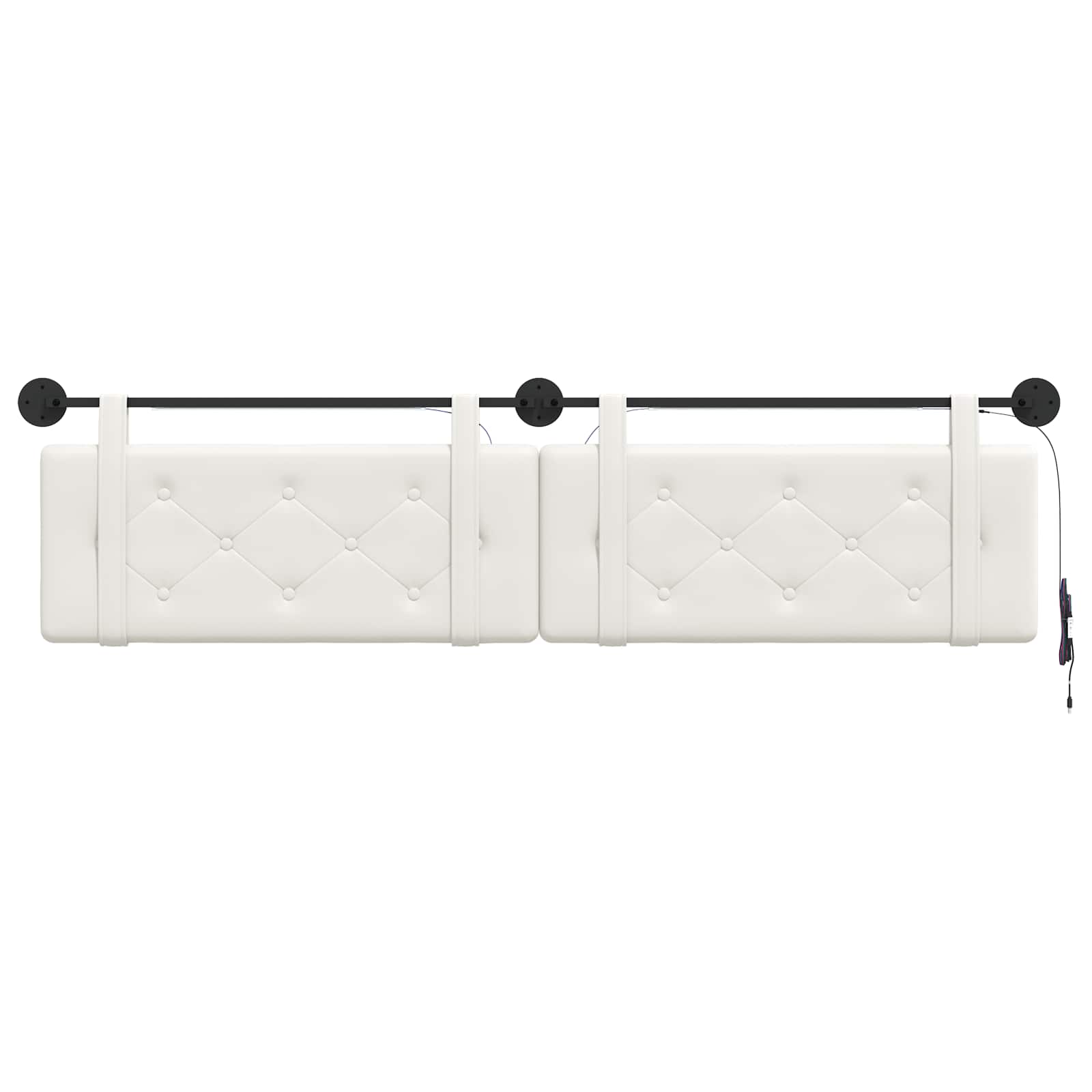 Tête de lit suspendue Avec lumière LED Blanc Simili cuir - XIOS