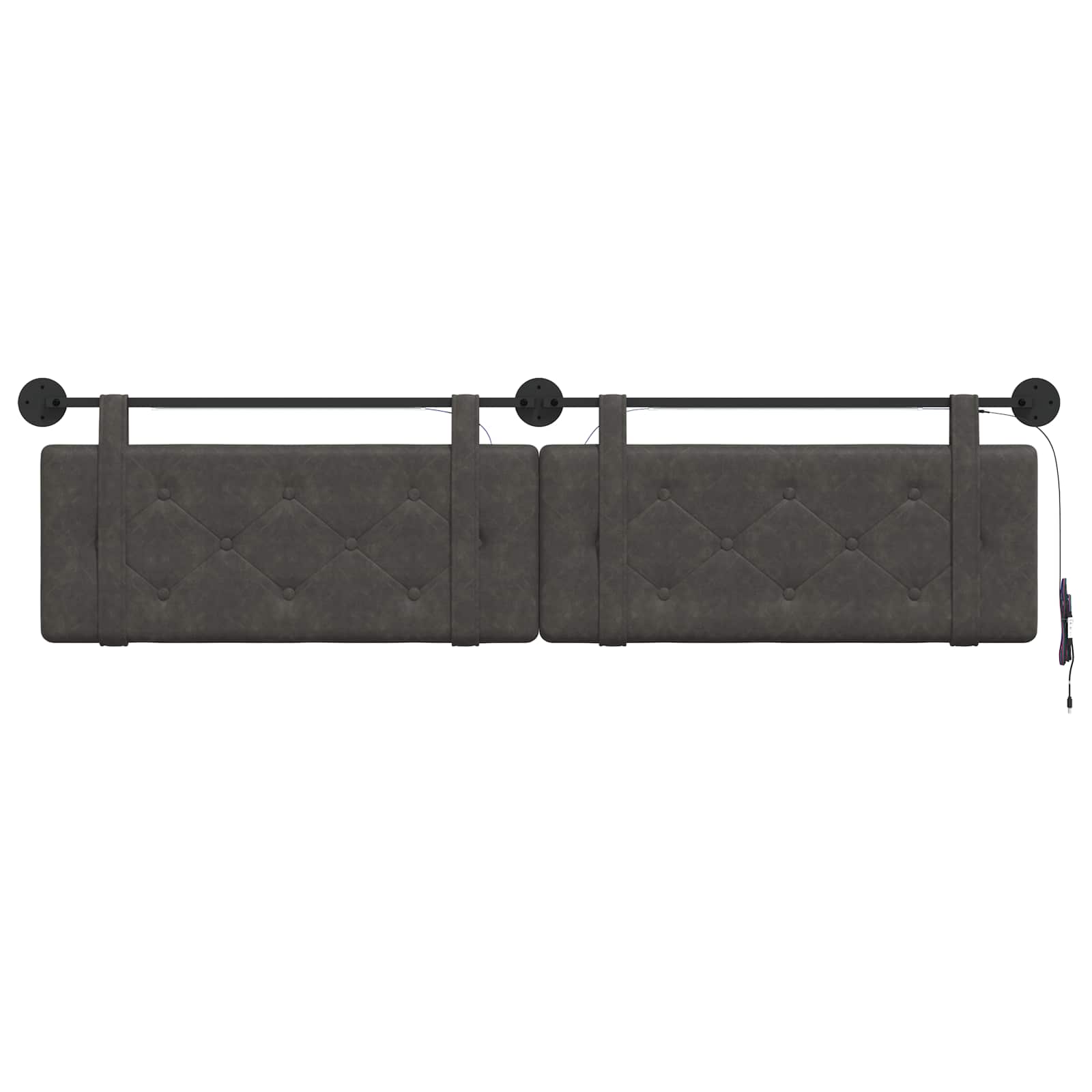 Tête de lit suspendue Avec lumière LED Noir PU antique - XIOS