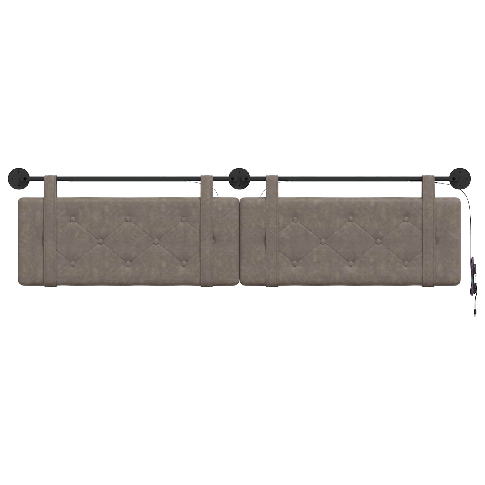 Tête de lit suspendue Avec lumière LED Gris PU antique - XIOS