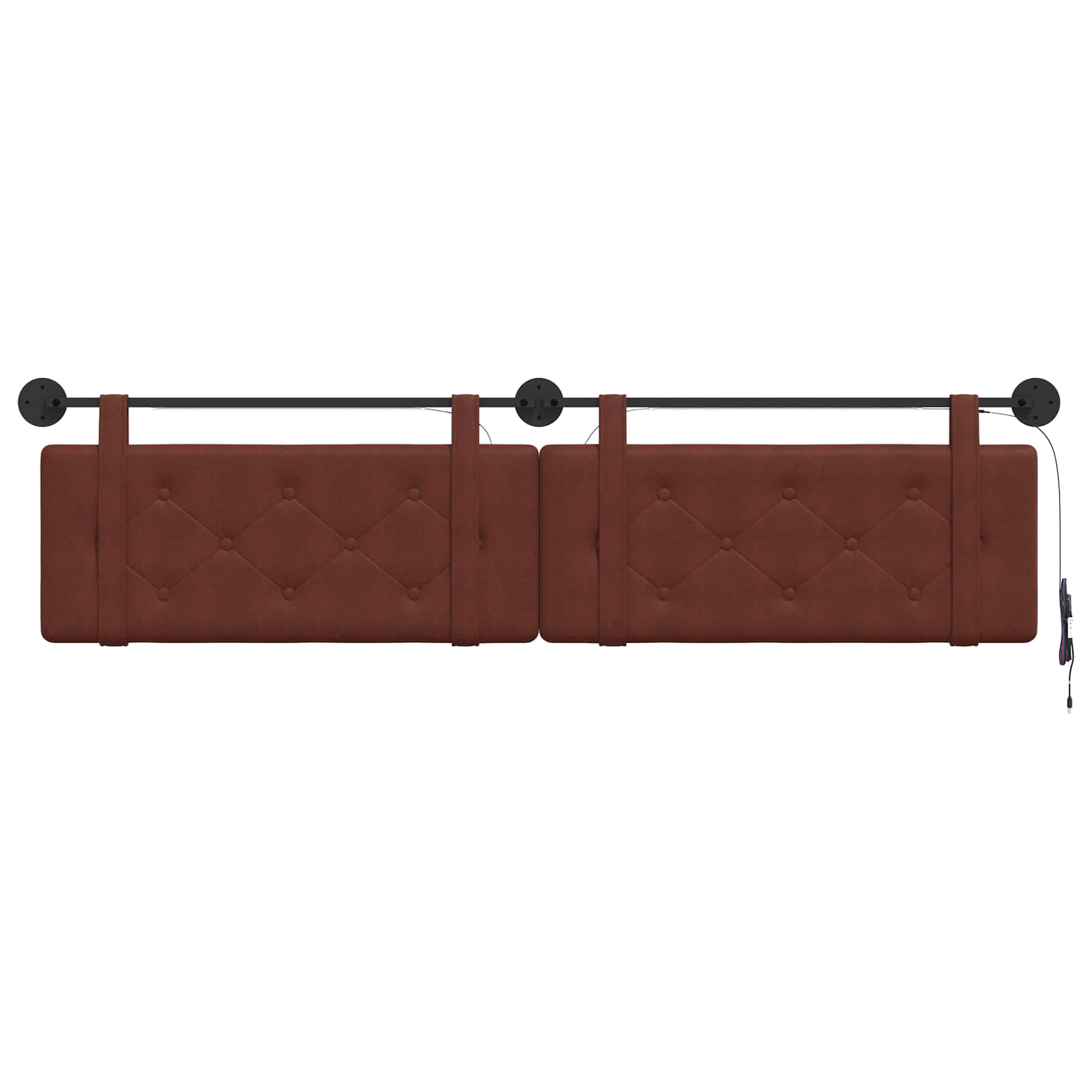 Tête de lit suspendue Avec lumière LED Brun Brillant PU antique - XIOS