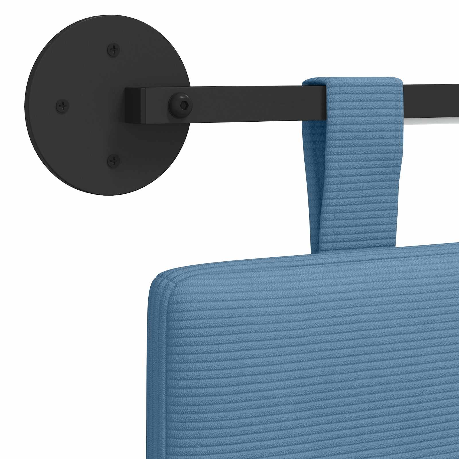 Tête de lit suspendue Bleu Tissu en velours côtelé - XIOS
