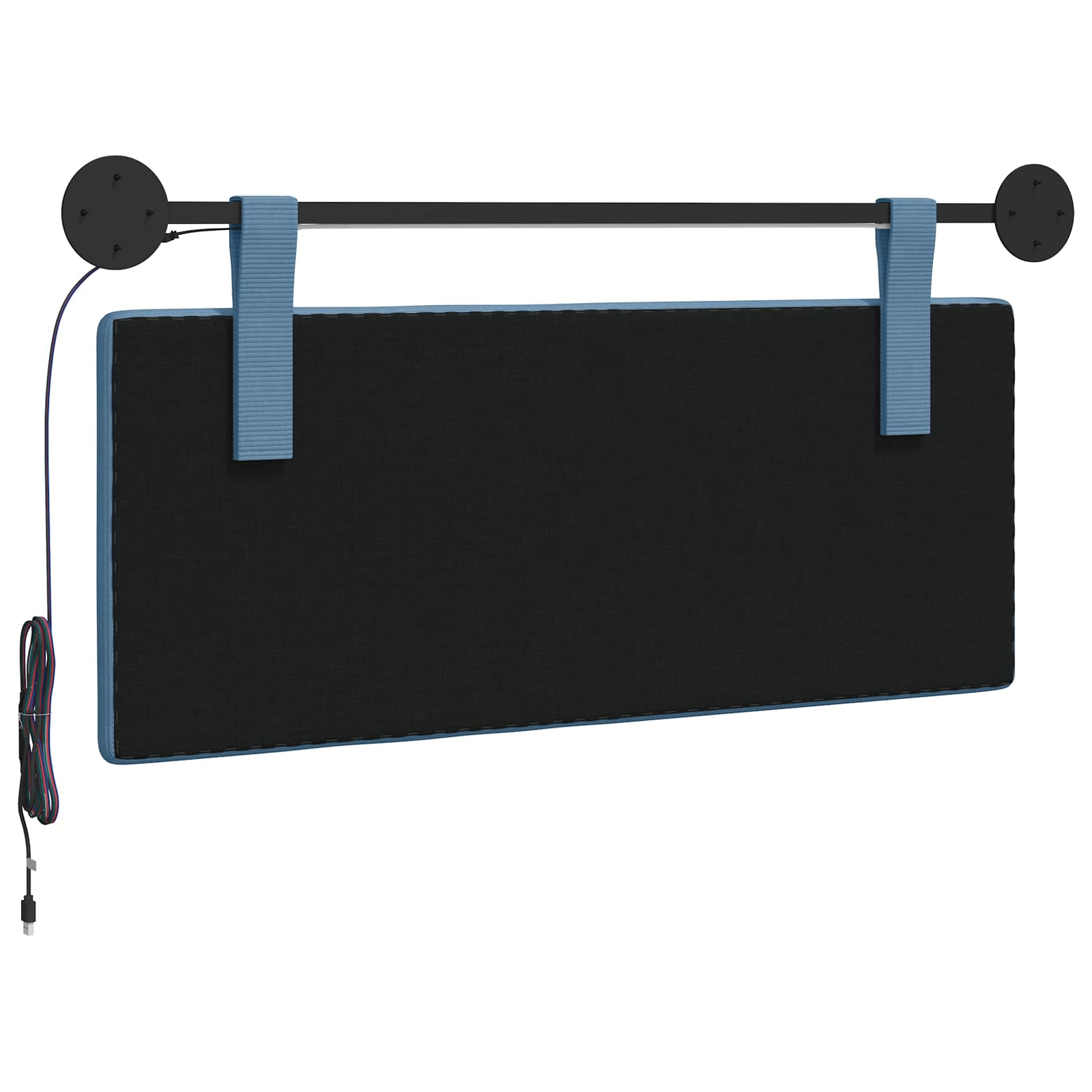 Tête de lit suspendue Bleu Tissu en velours côtelé - XIOS