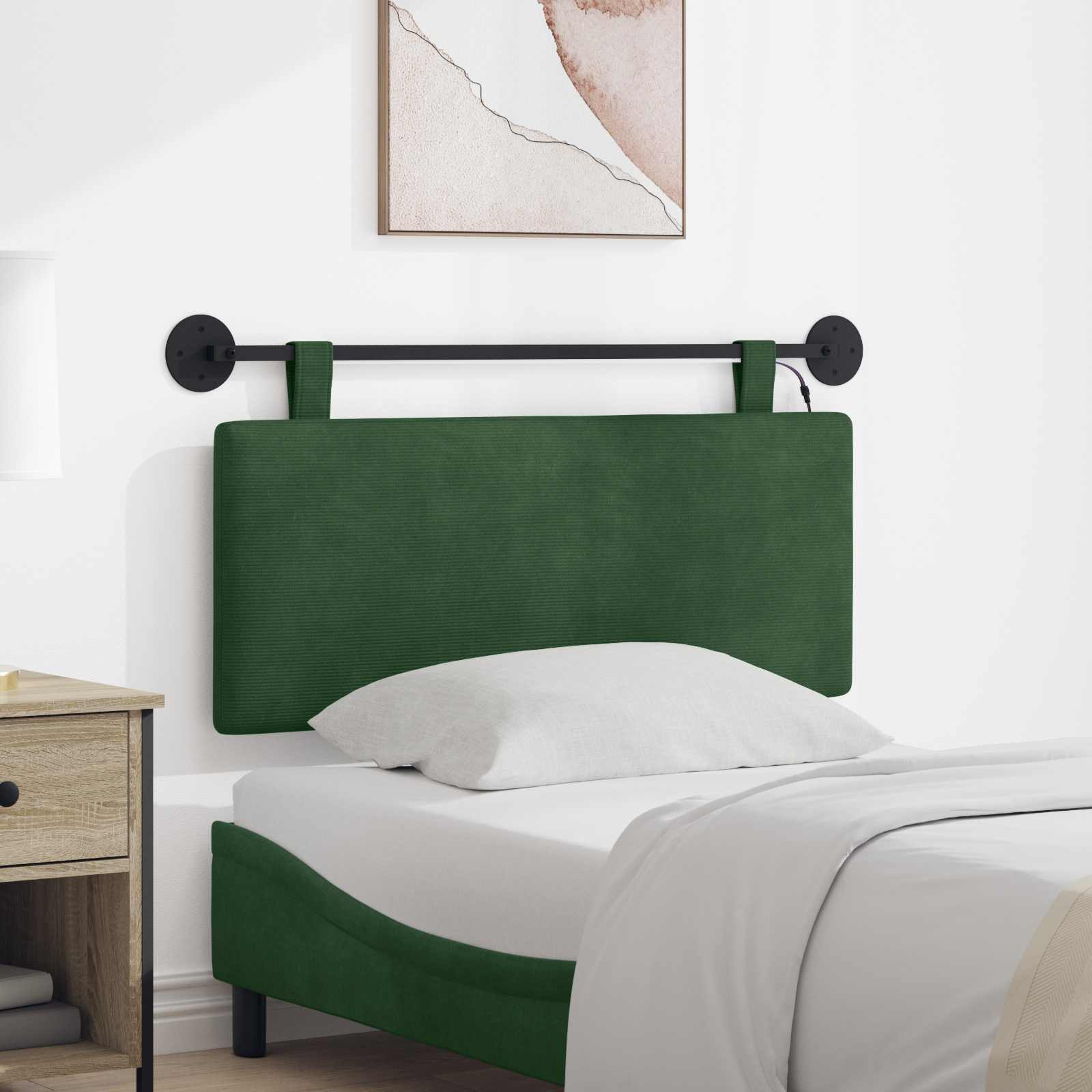 Tête de lit suspendue Vert Jungle Tissu en velours côtelé - XIOS