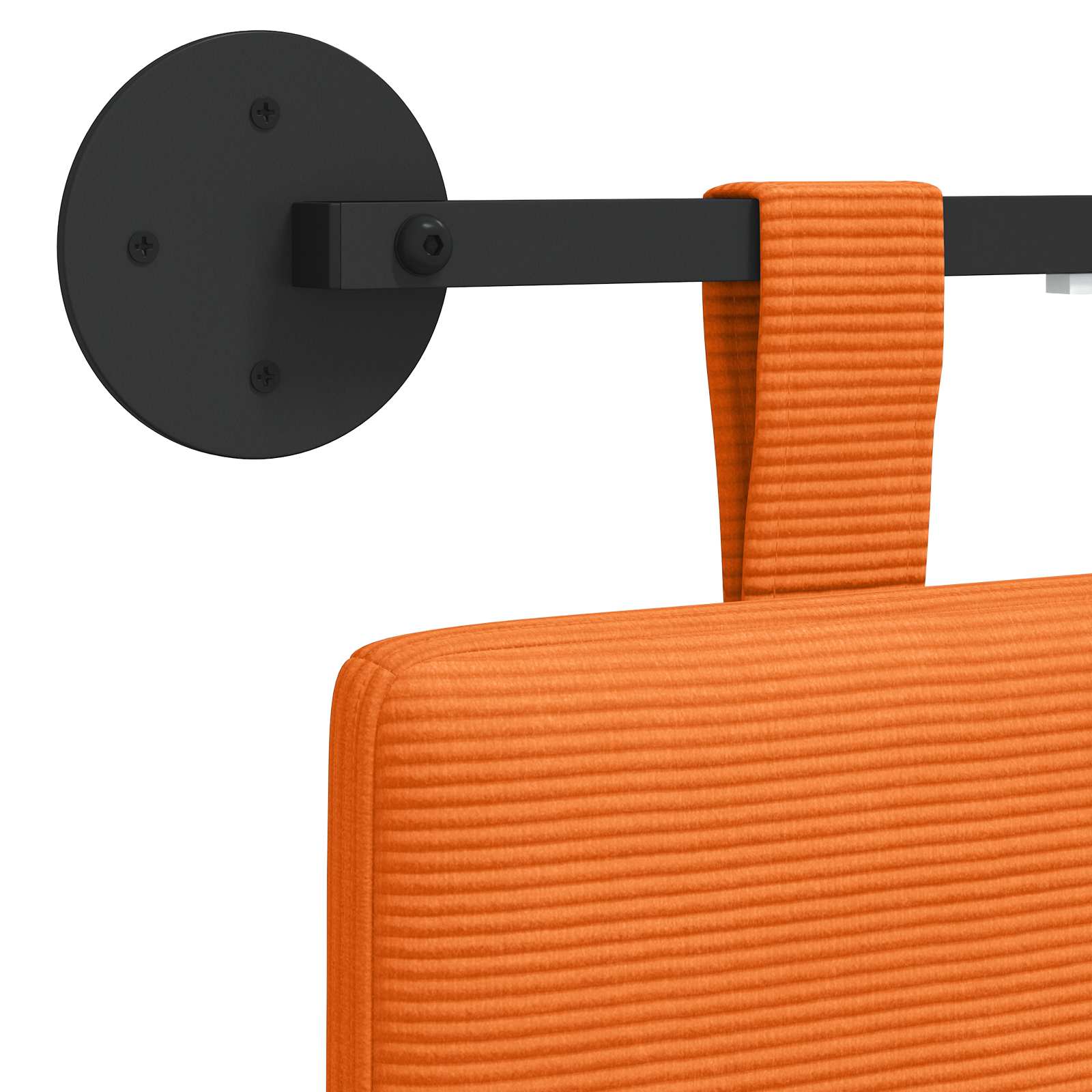 Tête de lit suspendue Orange Tissu en velours côtelé - XIOS