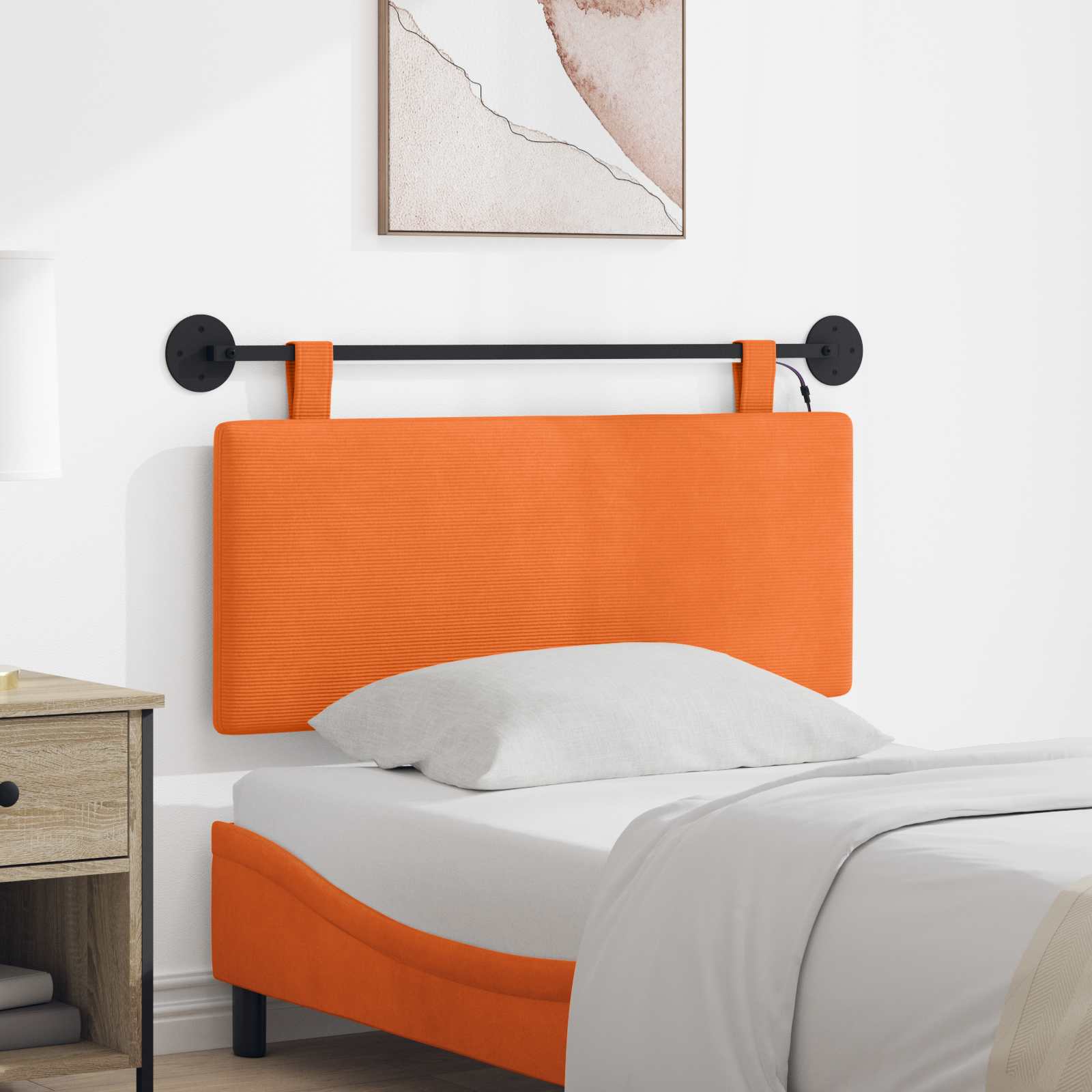 Tête de lit suspendue Orange Tissu en velours côtelé - XIOS