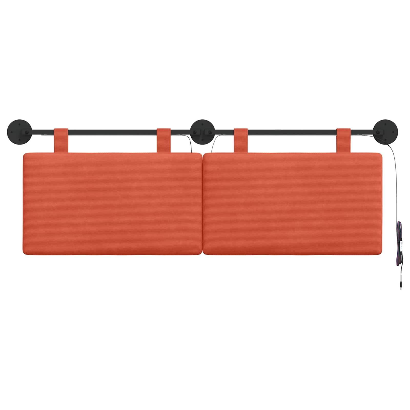 Tête de lit suspendue Rouge orange Tissu en velours côtelé - XIOS