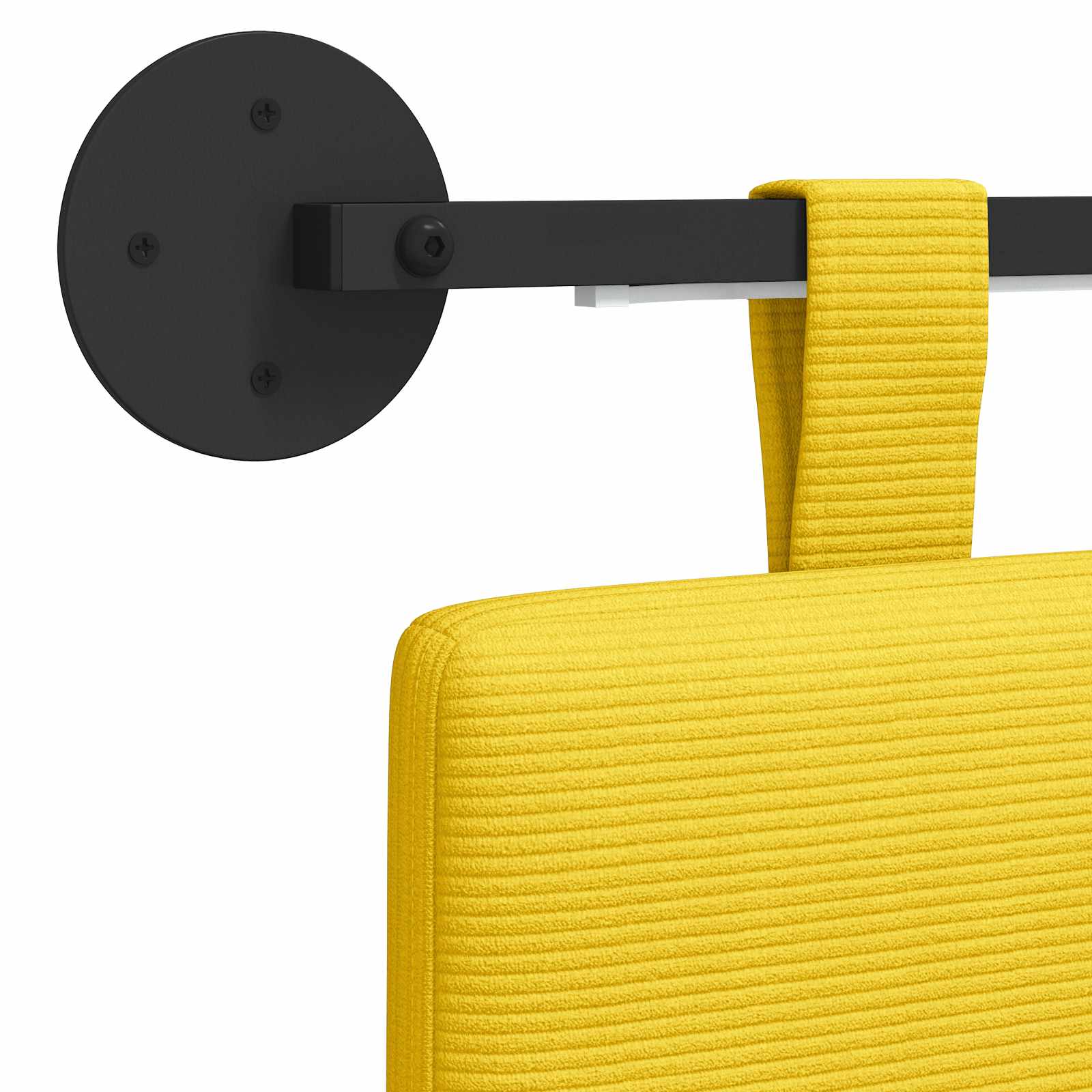 Tête de lit suspendue Jaune clair Tissu en velours côtelé - XIOS