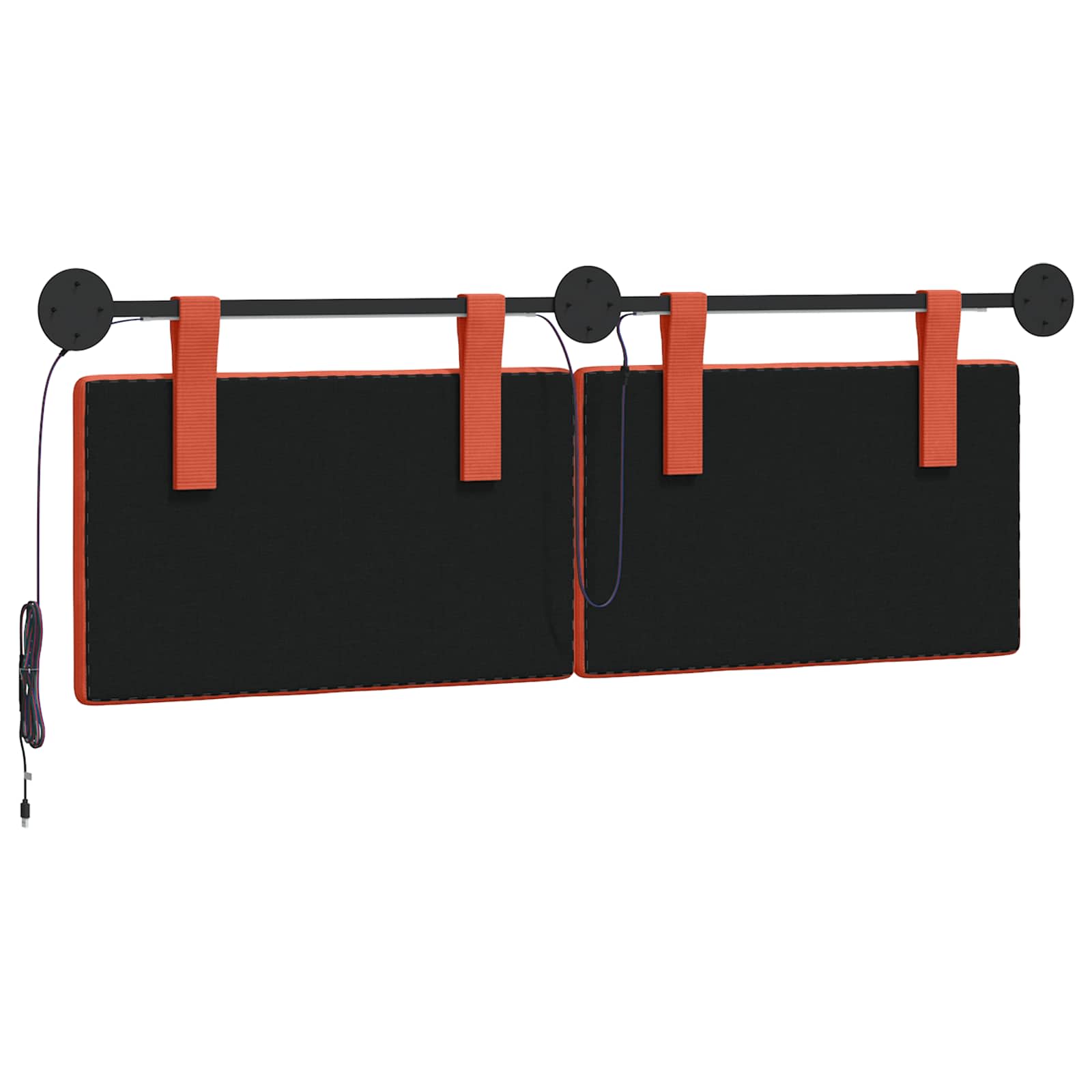 Tête de lit suspendue Rouge orange Tissu en velours côtelé - XIOS