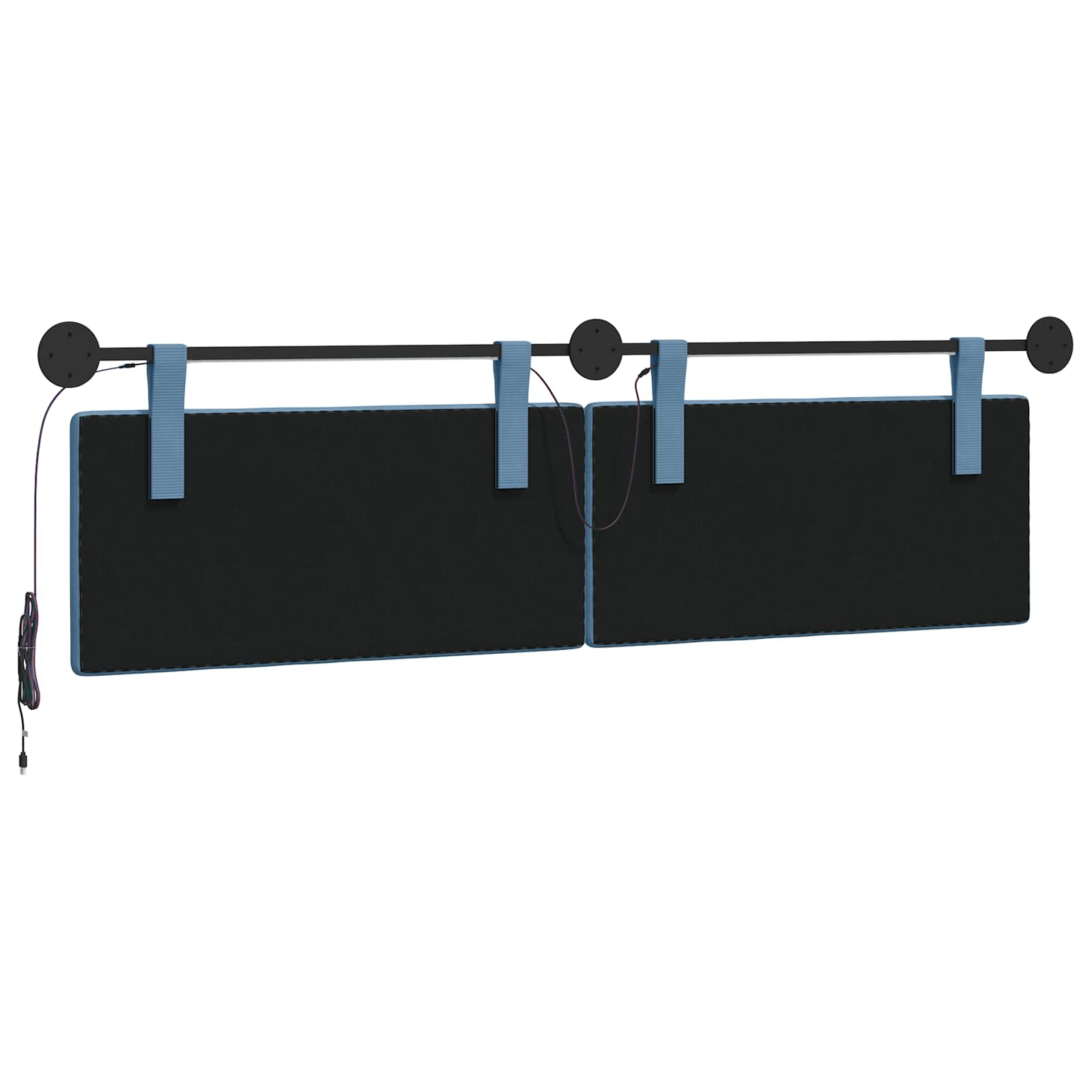 Tête de lit suspendue Bleu Tissu en velours côtelé - XIOS