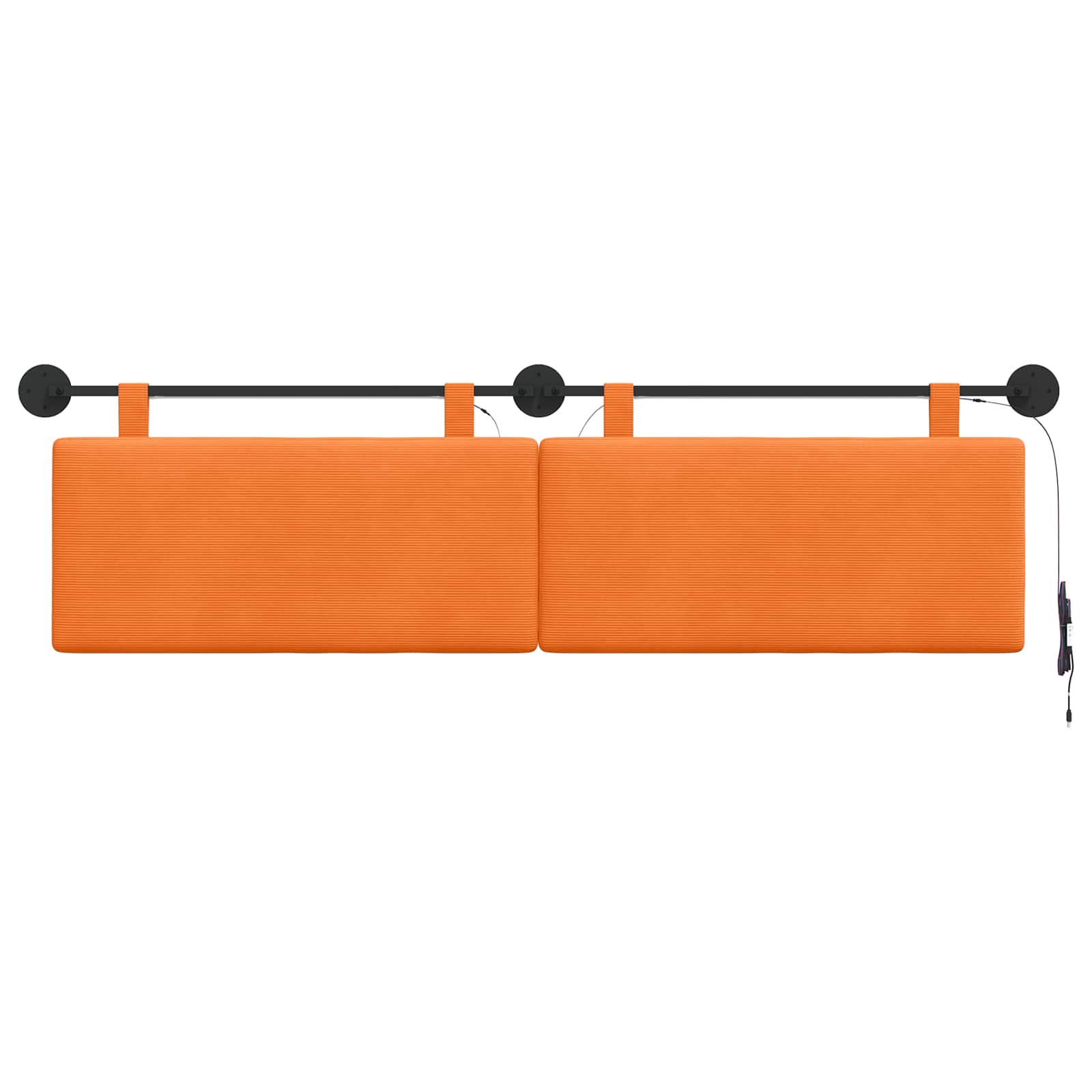 Tête de lit suspendue Orange Tissu en velours côtelé - XIOS