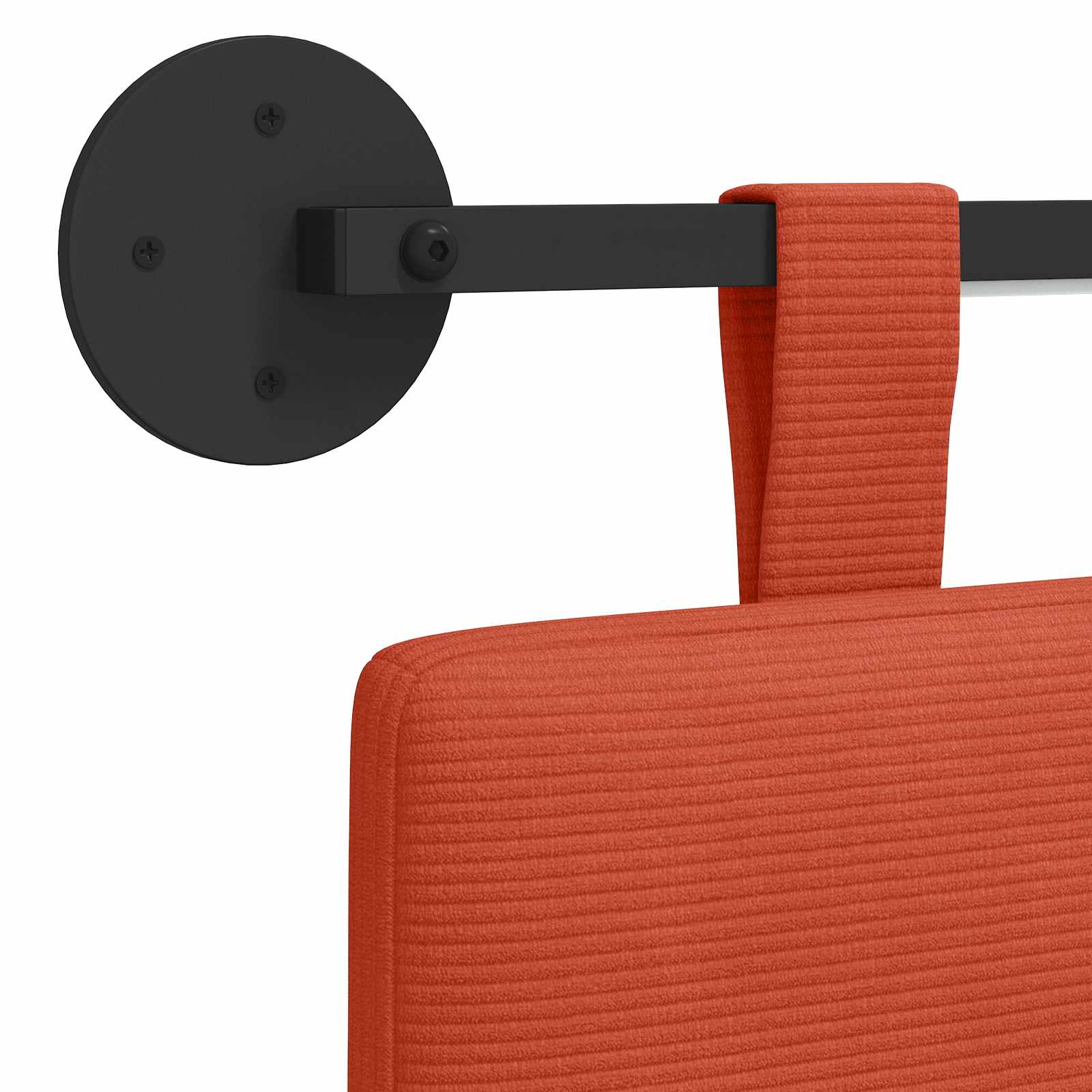 Tête de lit suspendue Rouge orange Tissu en velours côtelé - XIOS