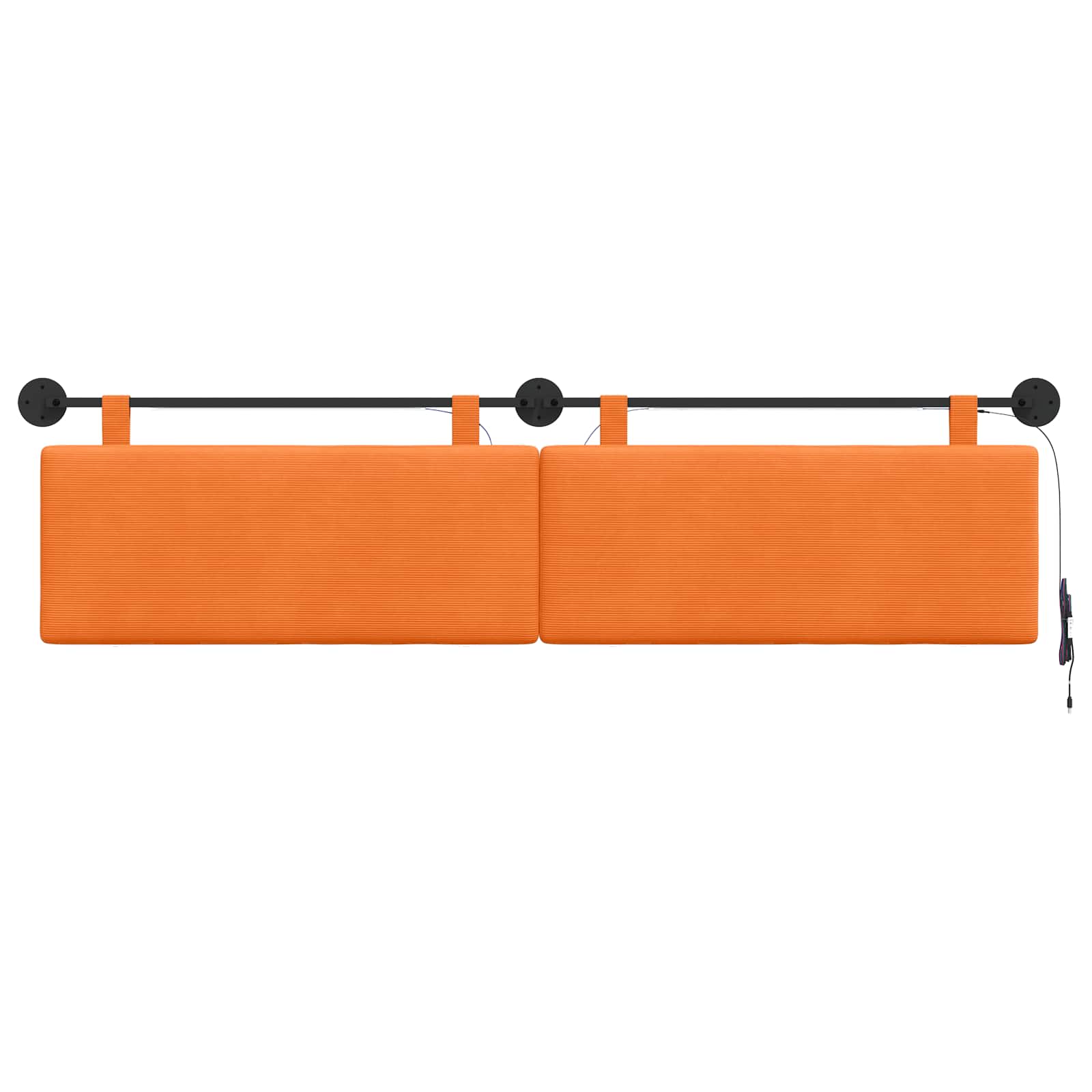 Tête de lit suspendue Orange Tissu en velours côtelé - XIOS