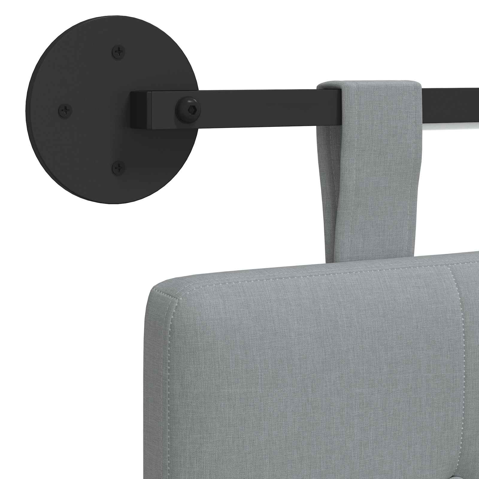 Tête de lit suspendue Avec lumière LED Gris clair Tissu - XIOS