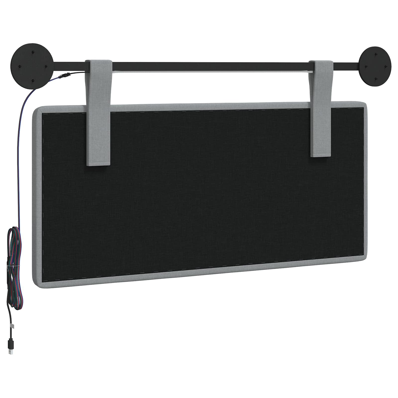 Tête de lit suspendue Avec lumière LED Gris clair Tissu - XIOS