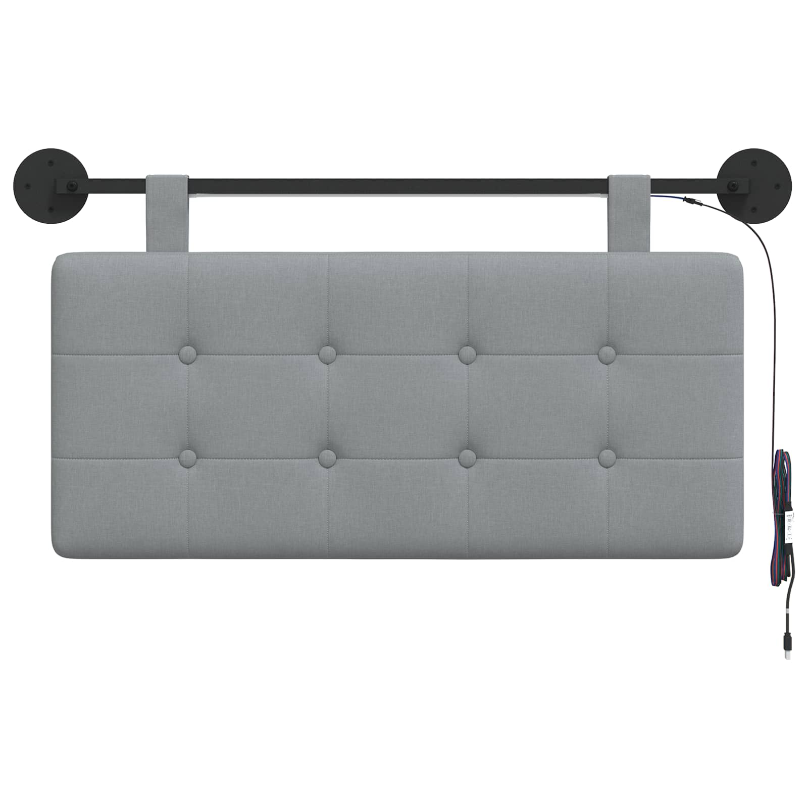 Tête de lit suspendue Avec lumière LED Gris clair Tissu - XIOS