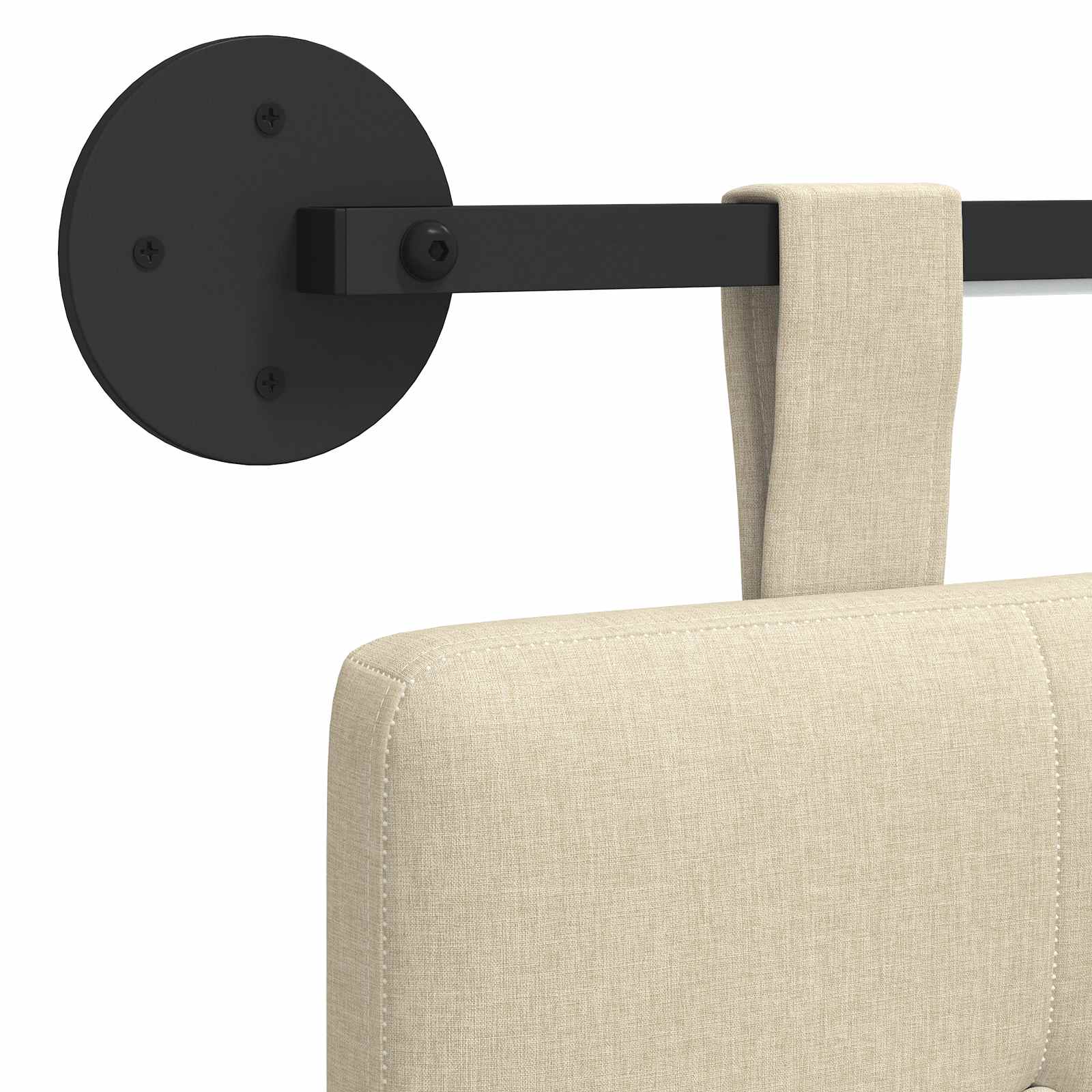 Tête de lit suspendue Avec lumière LED Crème Tissu - XIOS