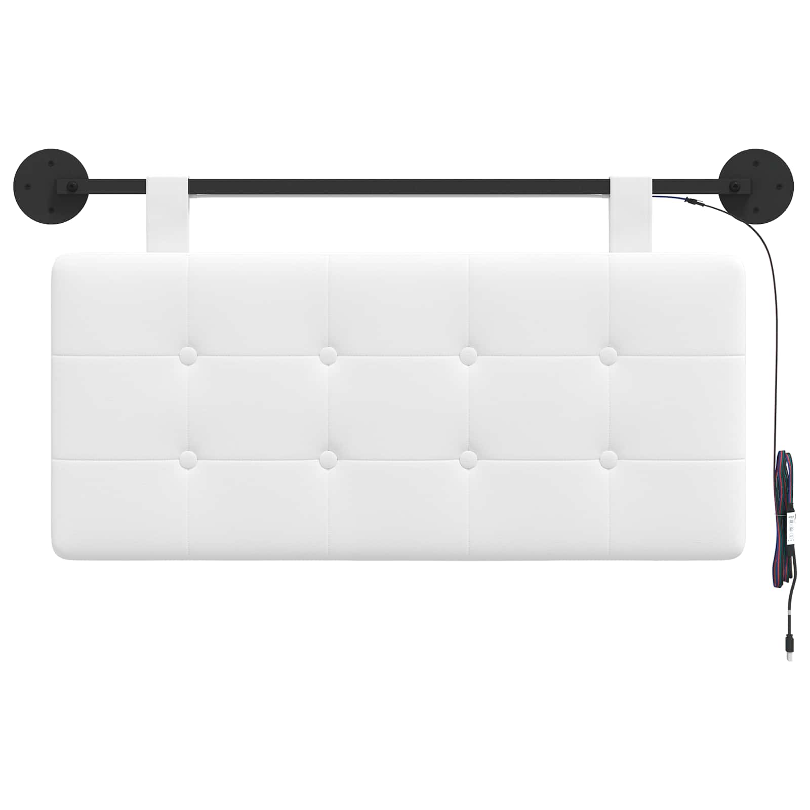 Tête de lit suspendue Avec lumière LED Blanc Tissu - XIOS