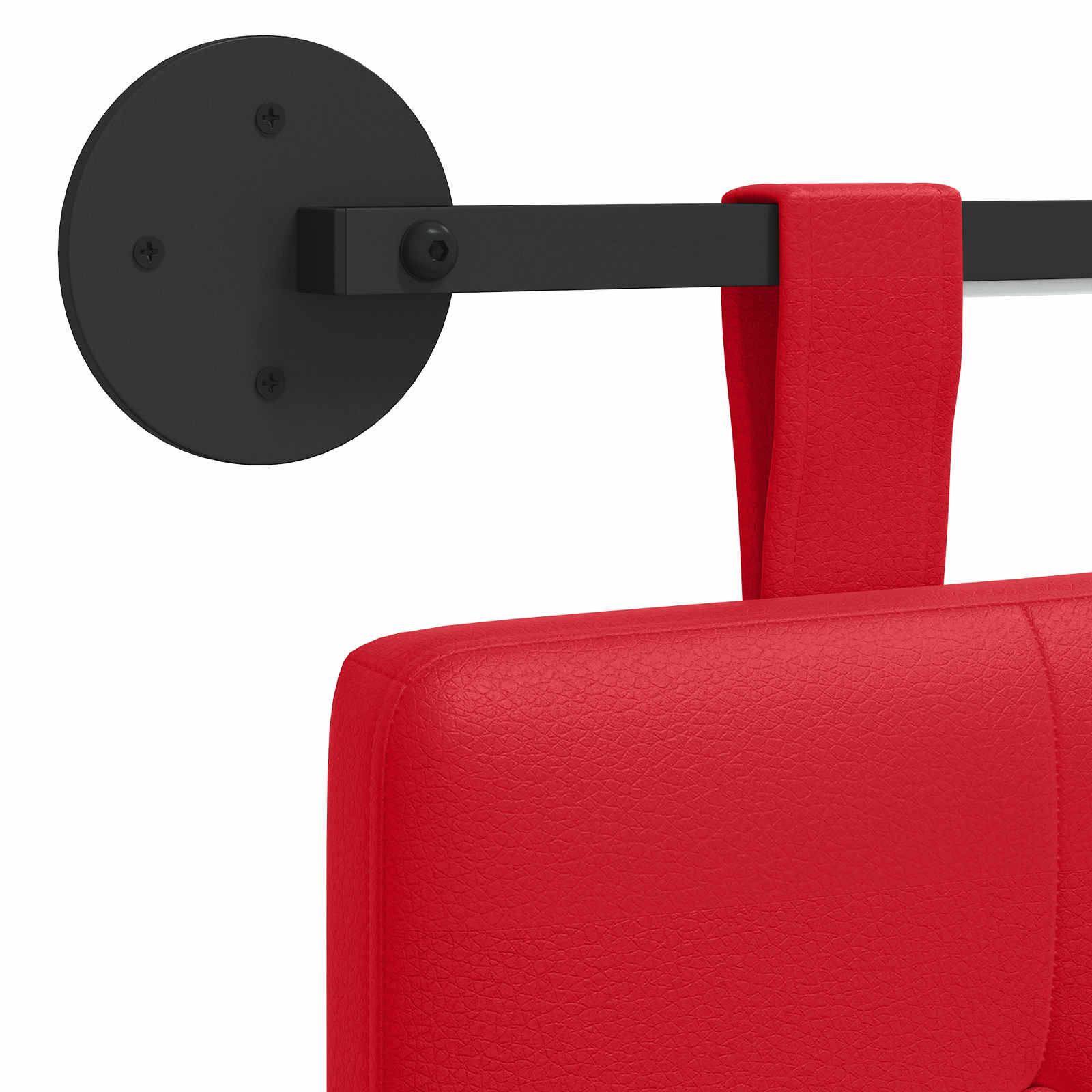 Tête de lit suspendue Avec lumière LED Rouge Simili cuir - XIOS